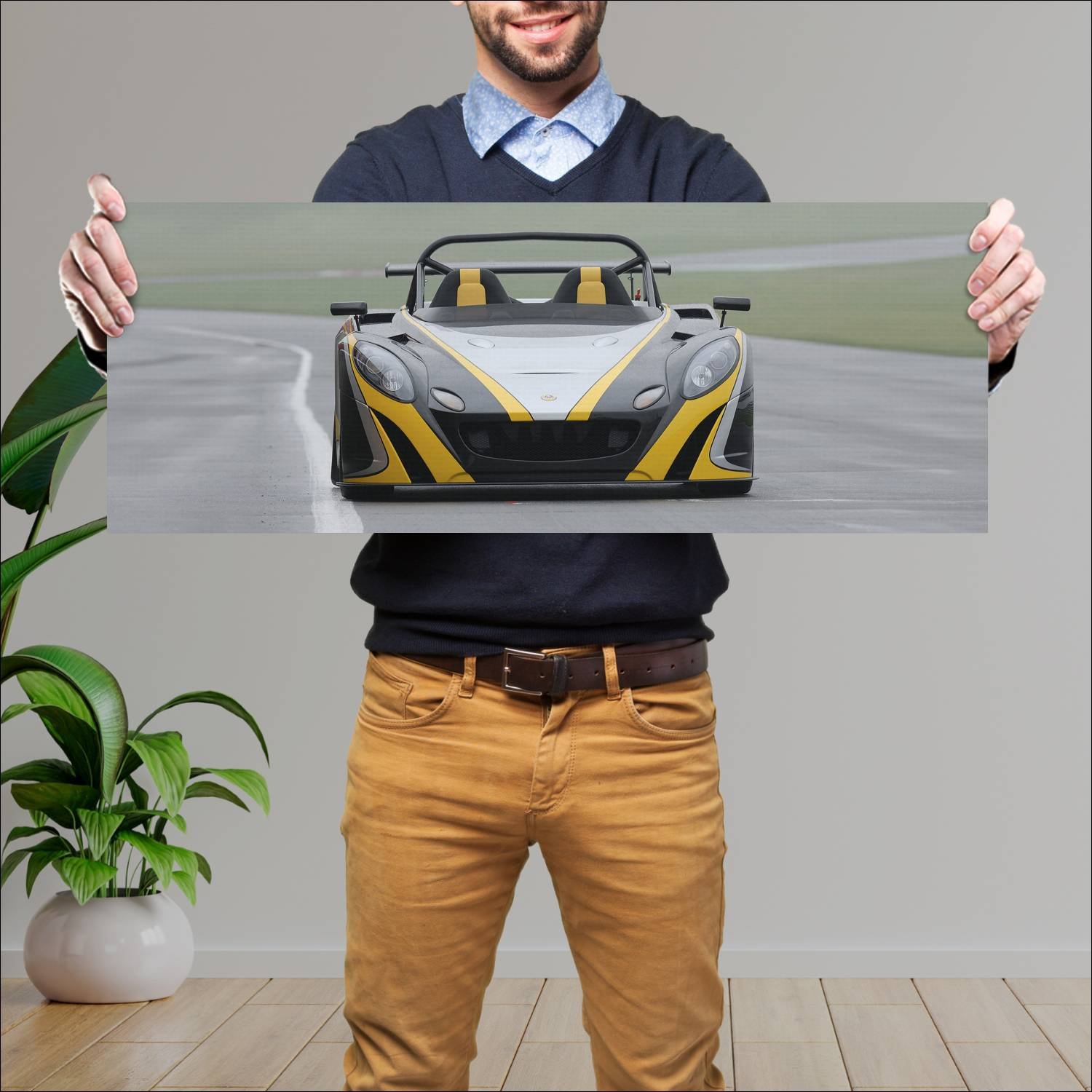 Cuadro grande 30x80cm 2007 lotus 2 eleven auto 66 Lotus