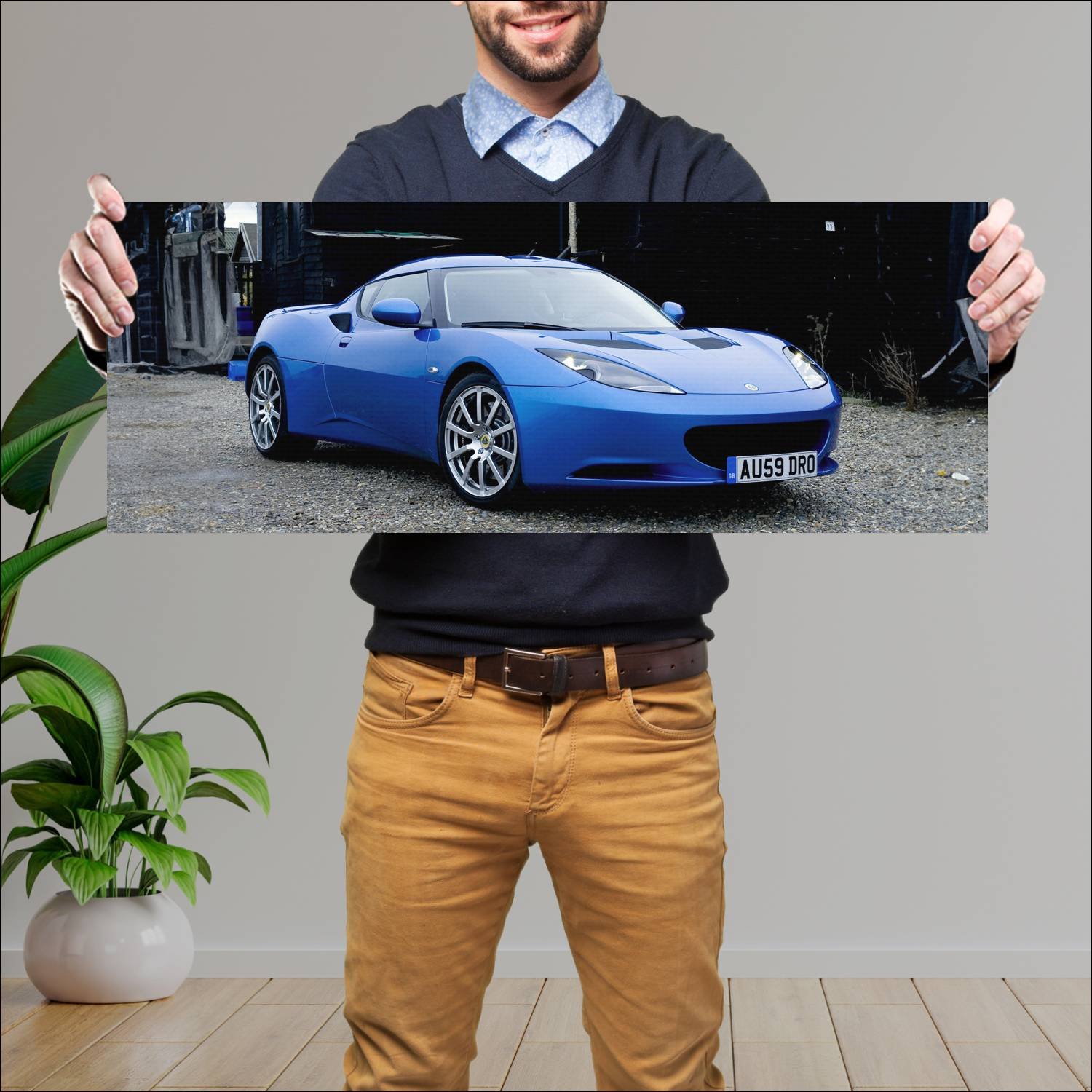 Cuadro grande 30x80cm 2009 lotus evora auto 84 Lotus