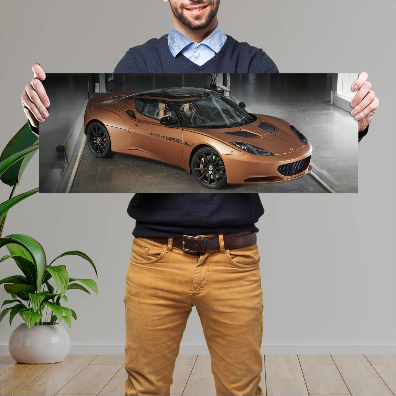 Cuadro grande 30x80cm 2010 lotus evora 414e hybrid 98 Lotus