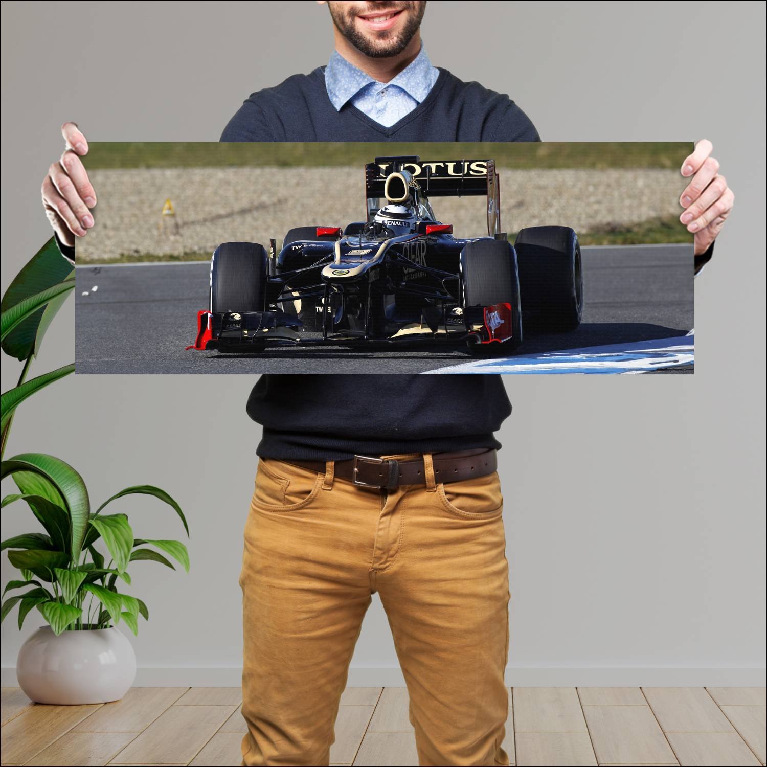 Cuadro grande 30x80cm 2012 lotus e20 auto 123 Lotus