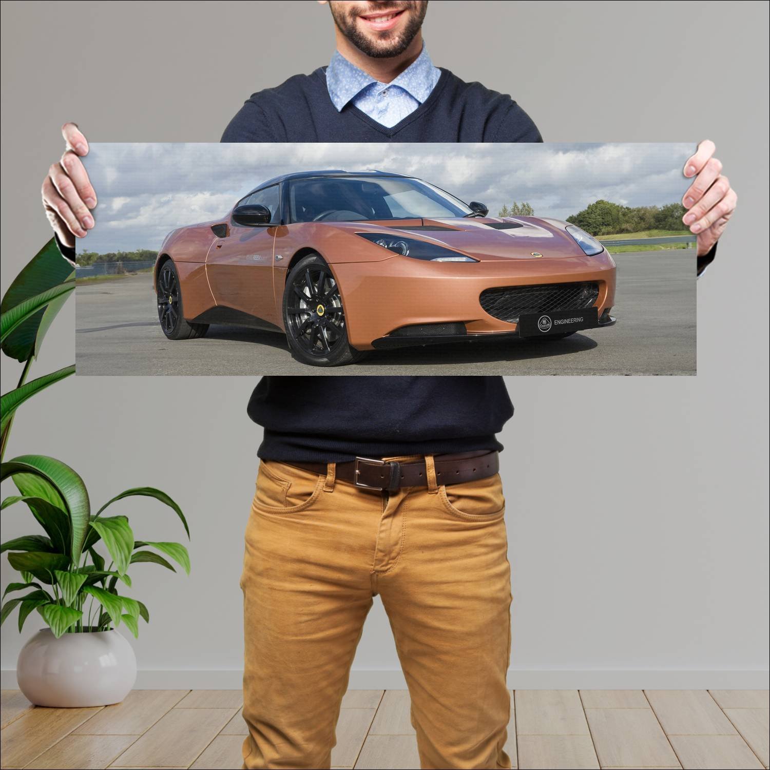 Cuadro grande 30x80cm 2012 lotus evora 414e reevol 126 Lotus