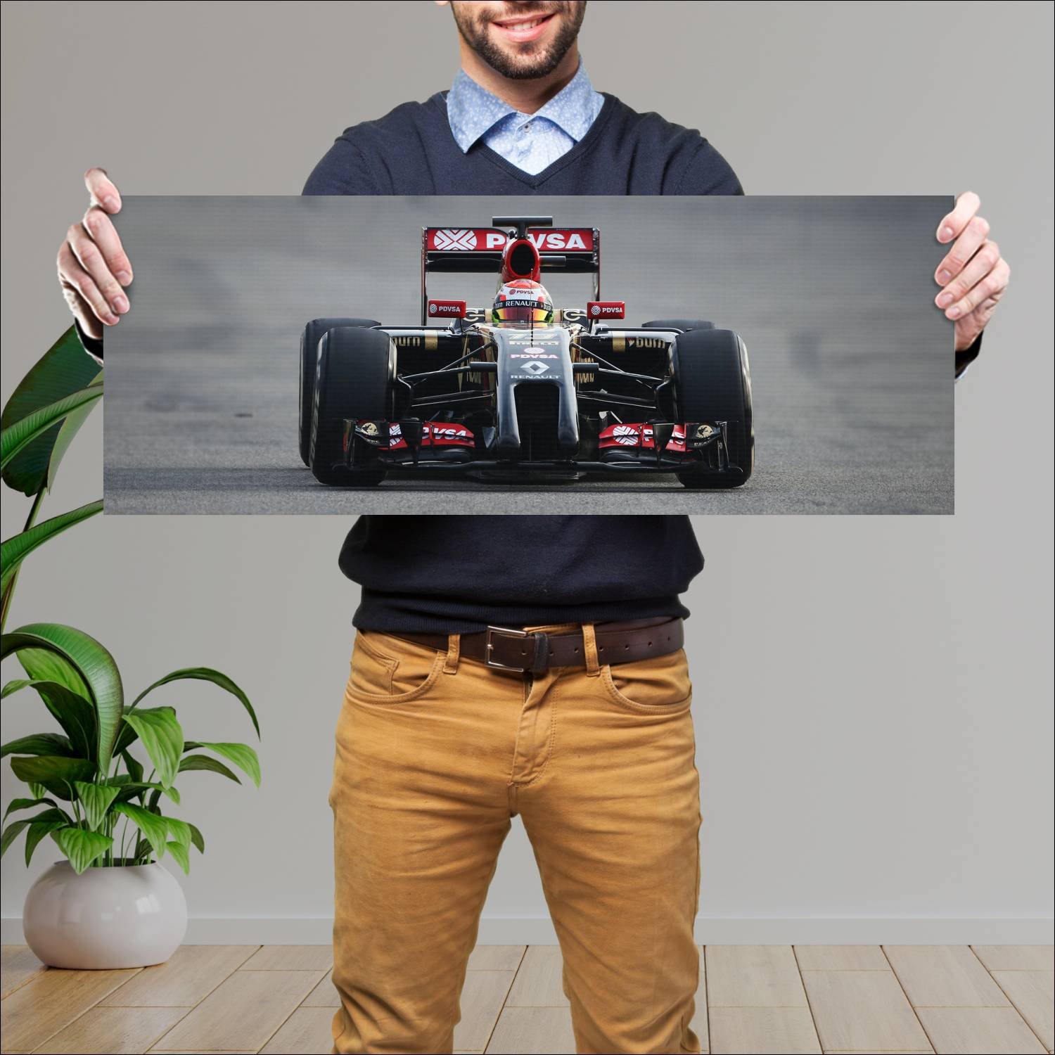 Cuadro grande 30x80cm 2014 lotus e22 auto 138 Lotus