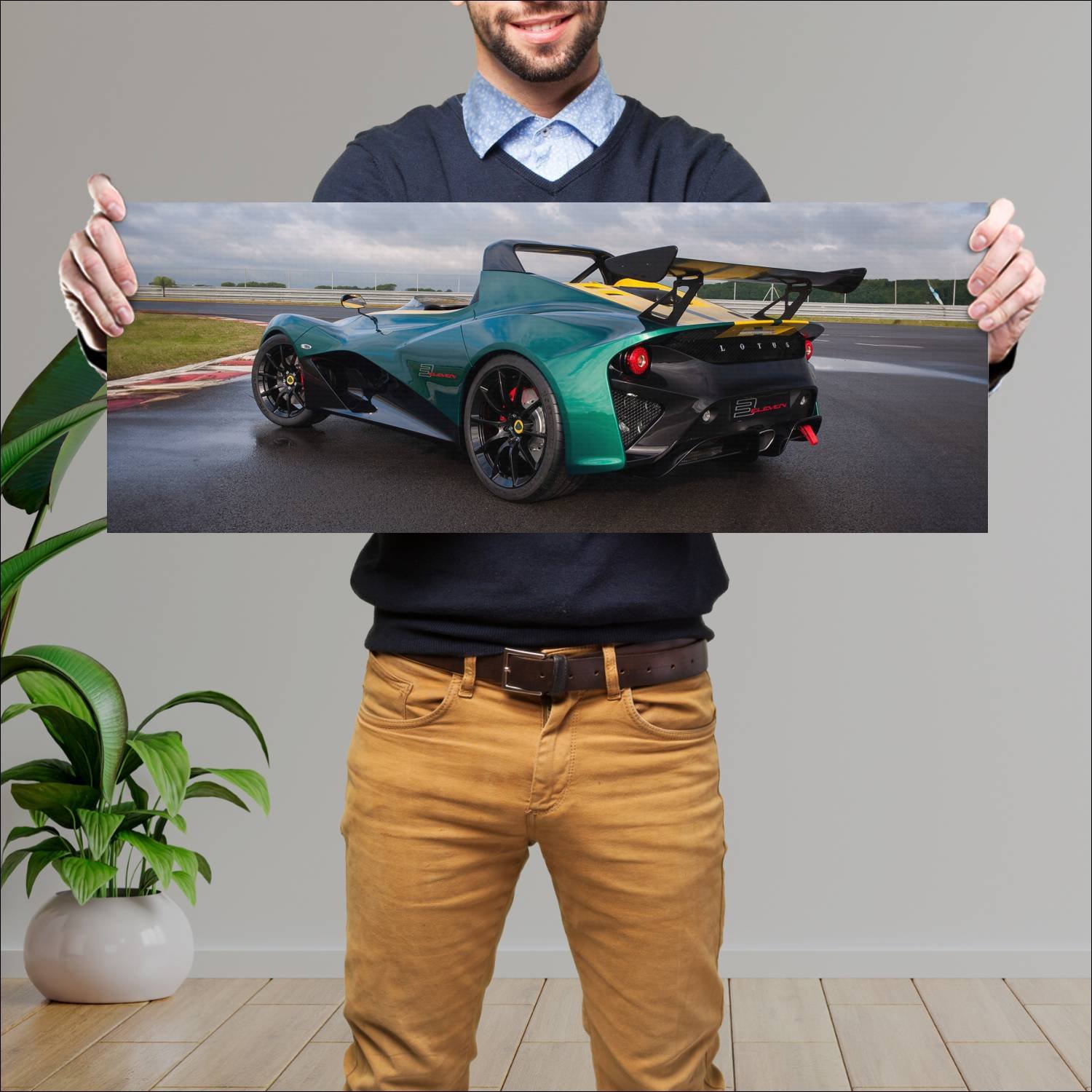 Cuadro grande 30x80cm 2015 lotus 3 eleven auto 142 Lotus