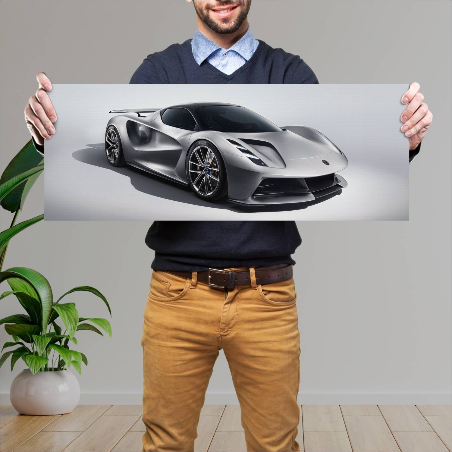 Cuadro grande 30x80cm 2020 lotus evija auto 197 Lotus