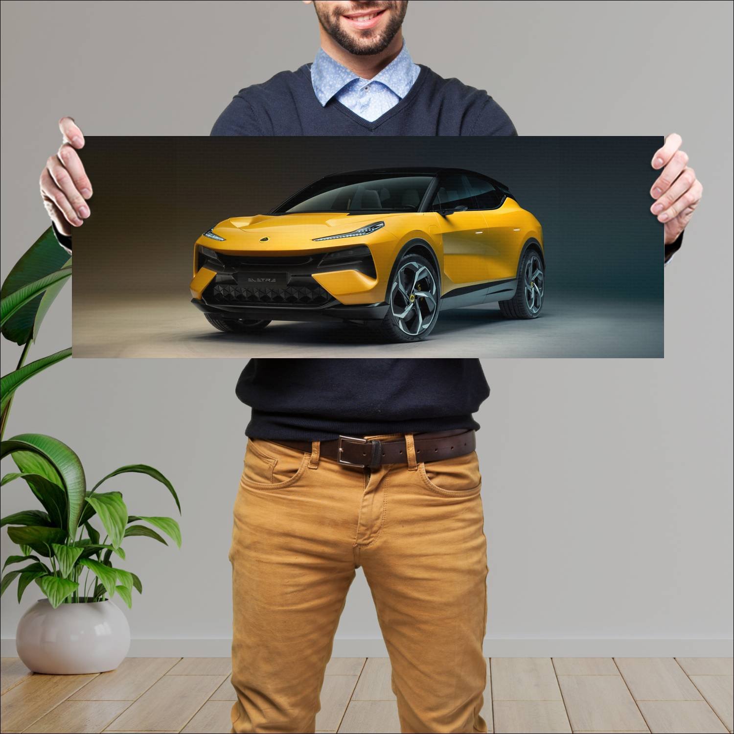 Cuadro grande 30x80cm 2023 lotus eletre auto 215 Lotus