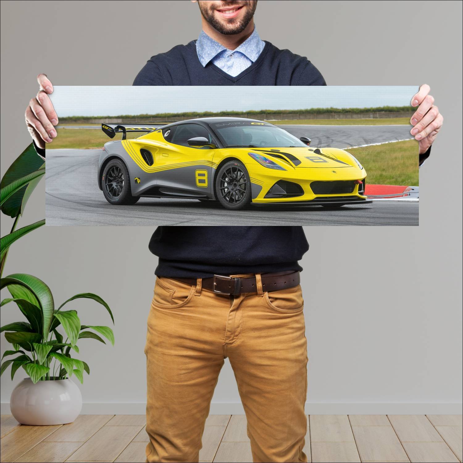 Cuadro grande 30x80cm 2023 lotus emira gt4 auto 219 Lotus