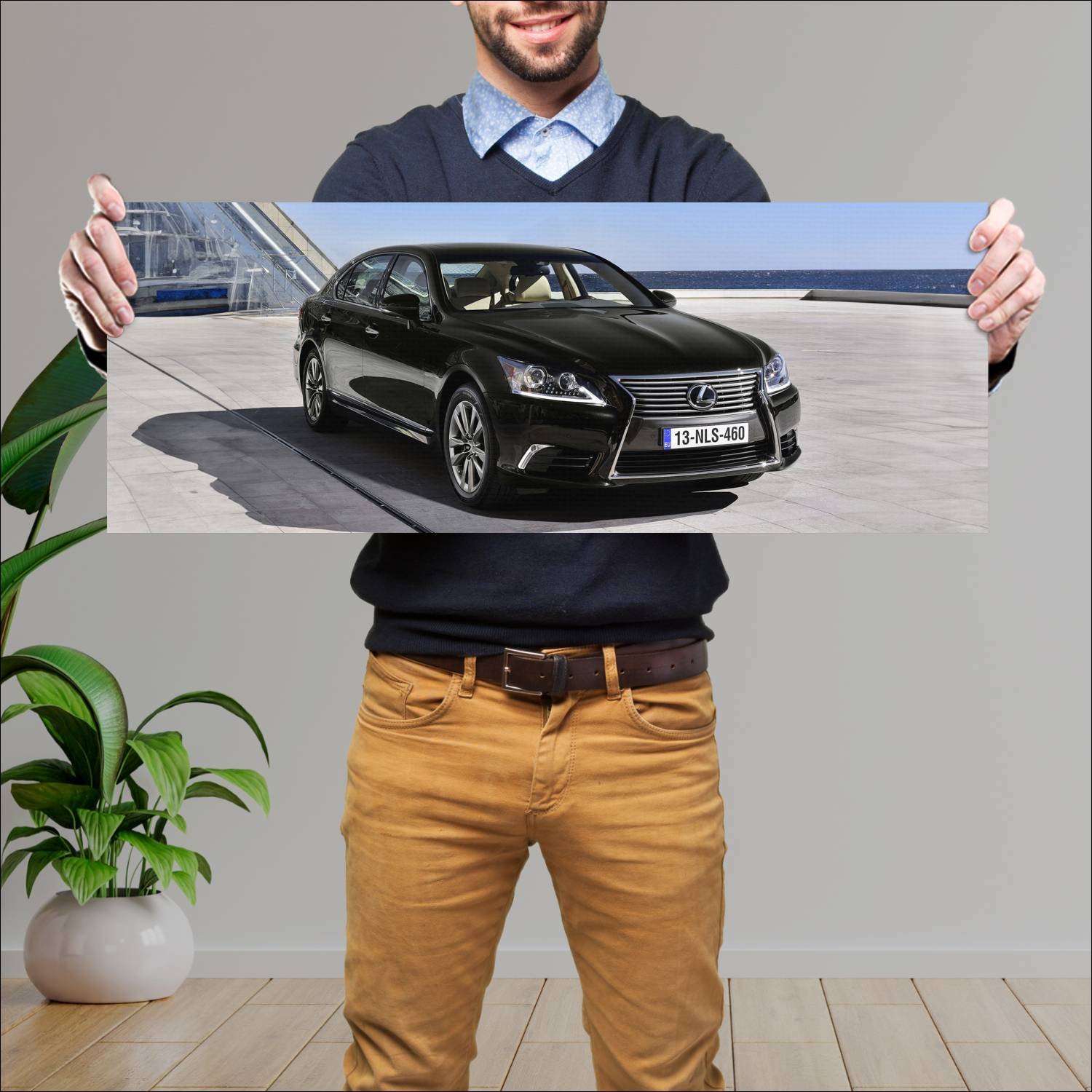 Cuadro grande 30x80cm 2012 lexus ls lwb auto 293 Lexus