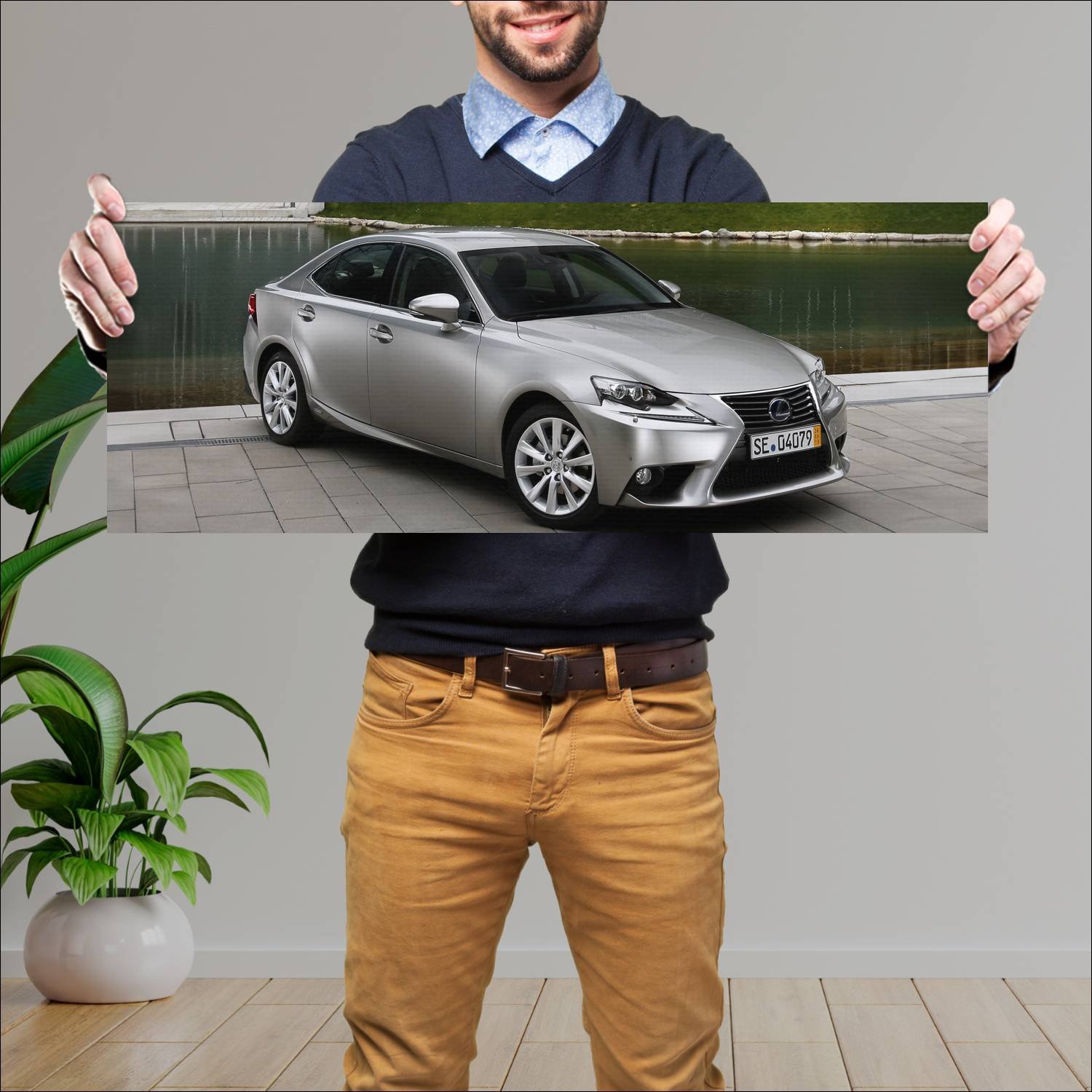 Cuadro grande 30x80cm 2013 lexus is hybrid auto 321 Lexus