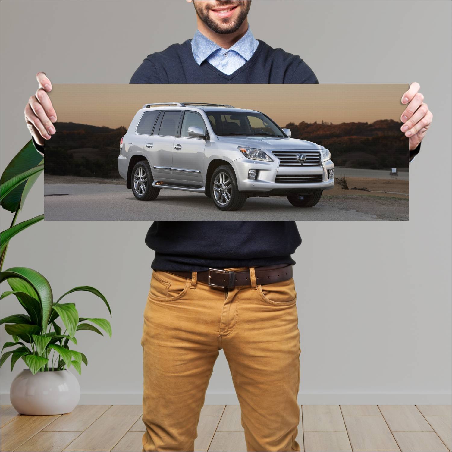 Cuadro grande 30x80cm 2013 lexus lx auto 338 Lexus