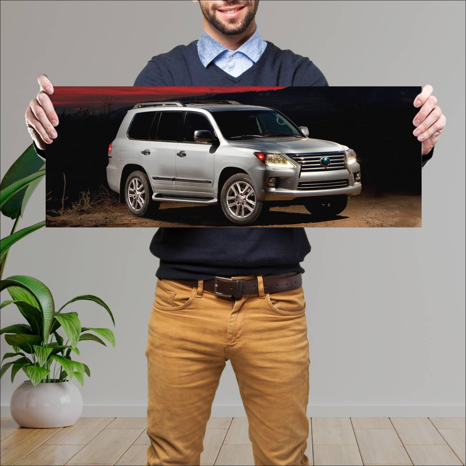 Cuadro grande 30x80cm 2013 lexus lx auto 339 Lexus