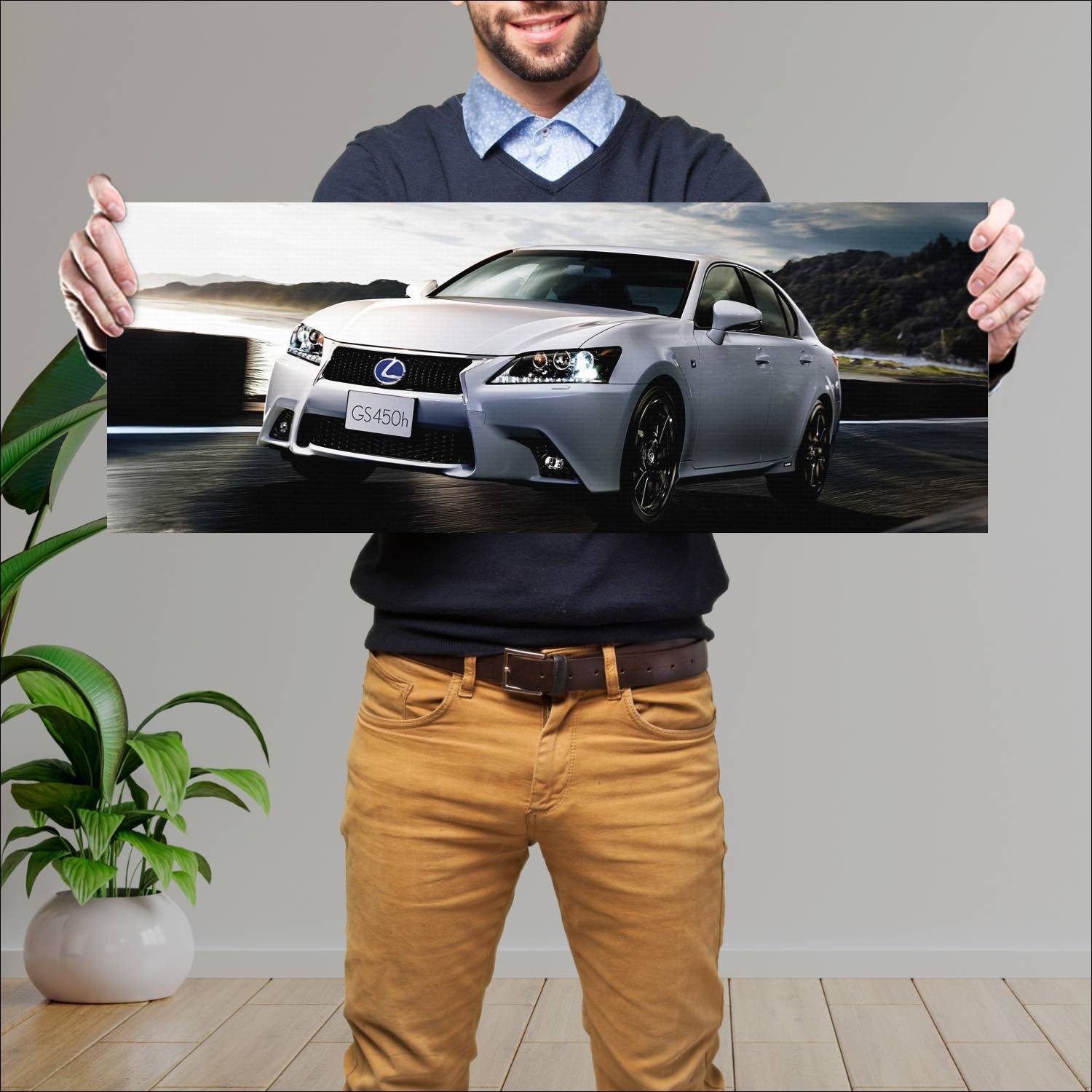Cuadro grande 30x80cm 2014 lexus gs hybrid f sport 354 Lexus