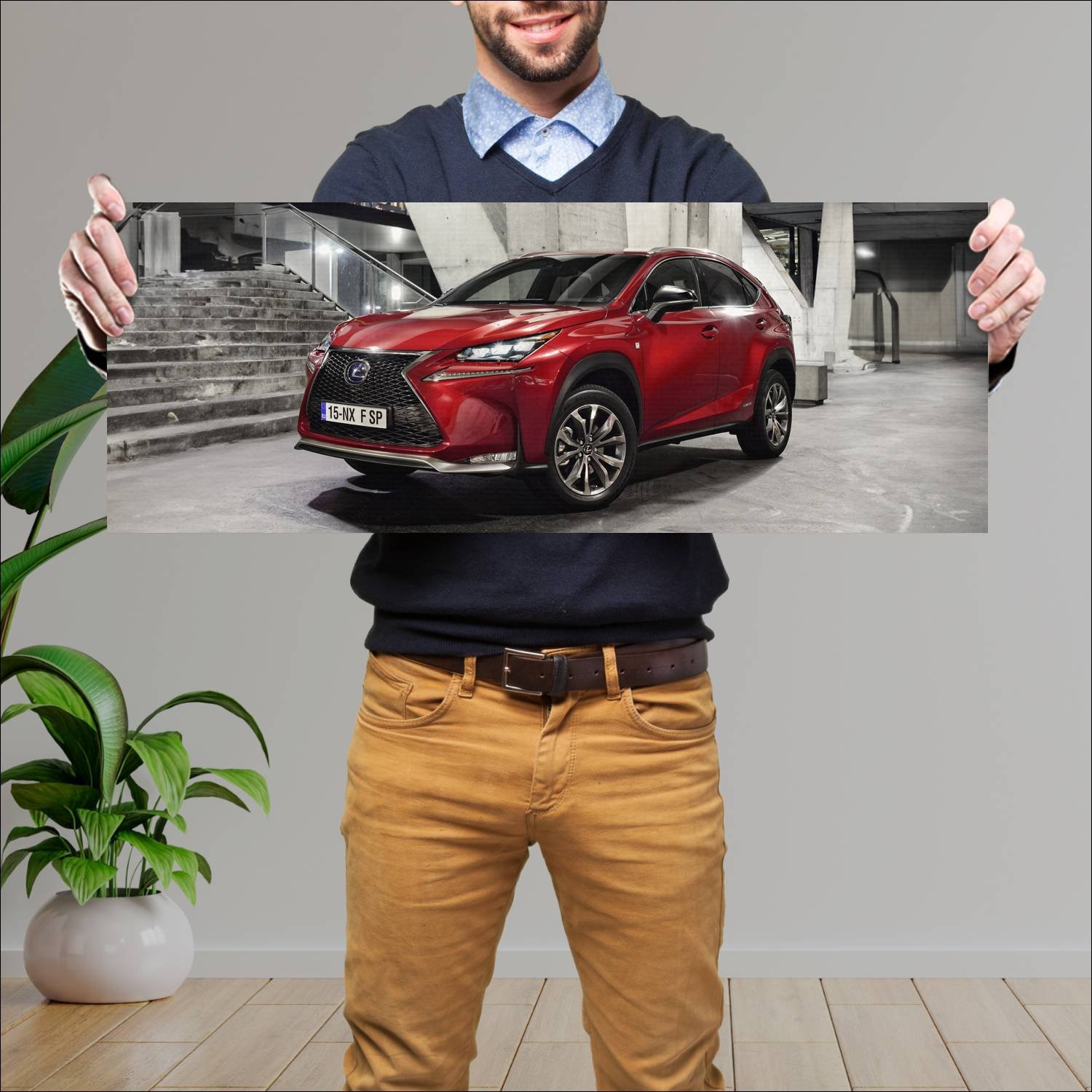 Cuadro grande 30x80cm 2014 lexus nx hybrid f sport 374 Lexus