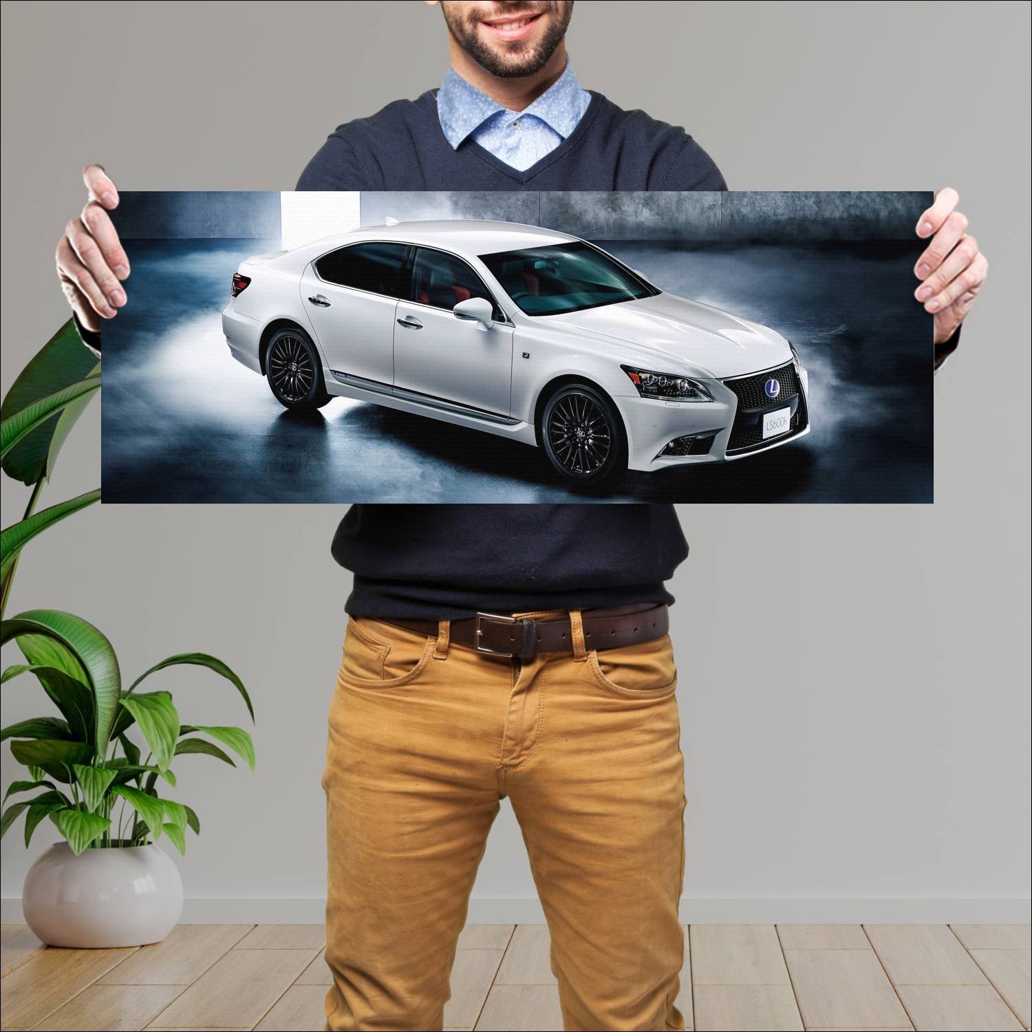 Cuadro grande 30x80cm 2015 lexus ls hybrid f sport 415 Lexus