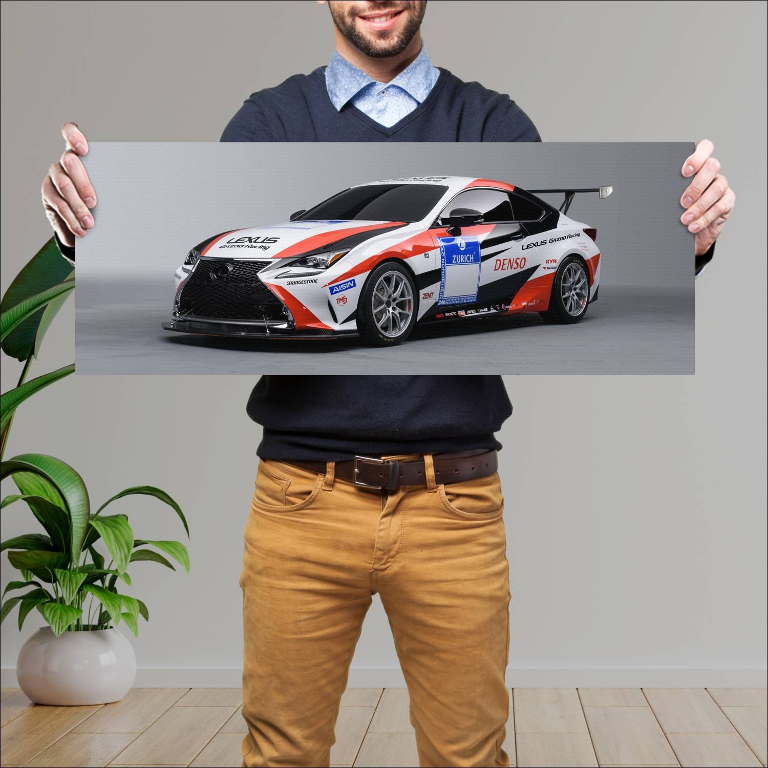 Cuadro grande 30x80cm 2015 lexus rc by gazoo racin 424 Lexus