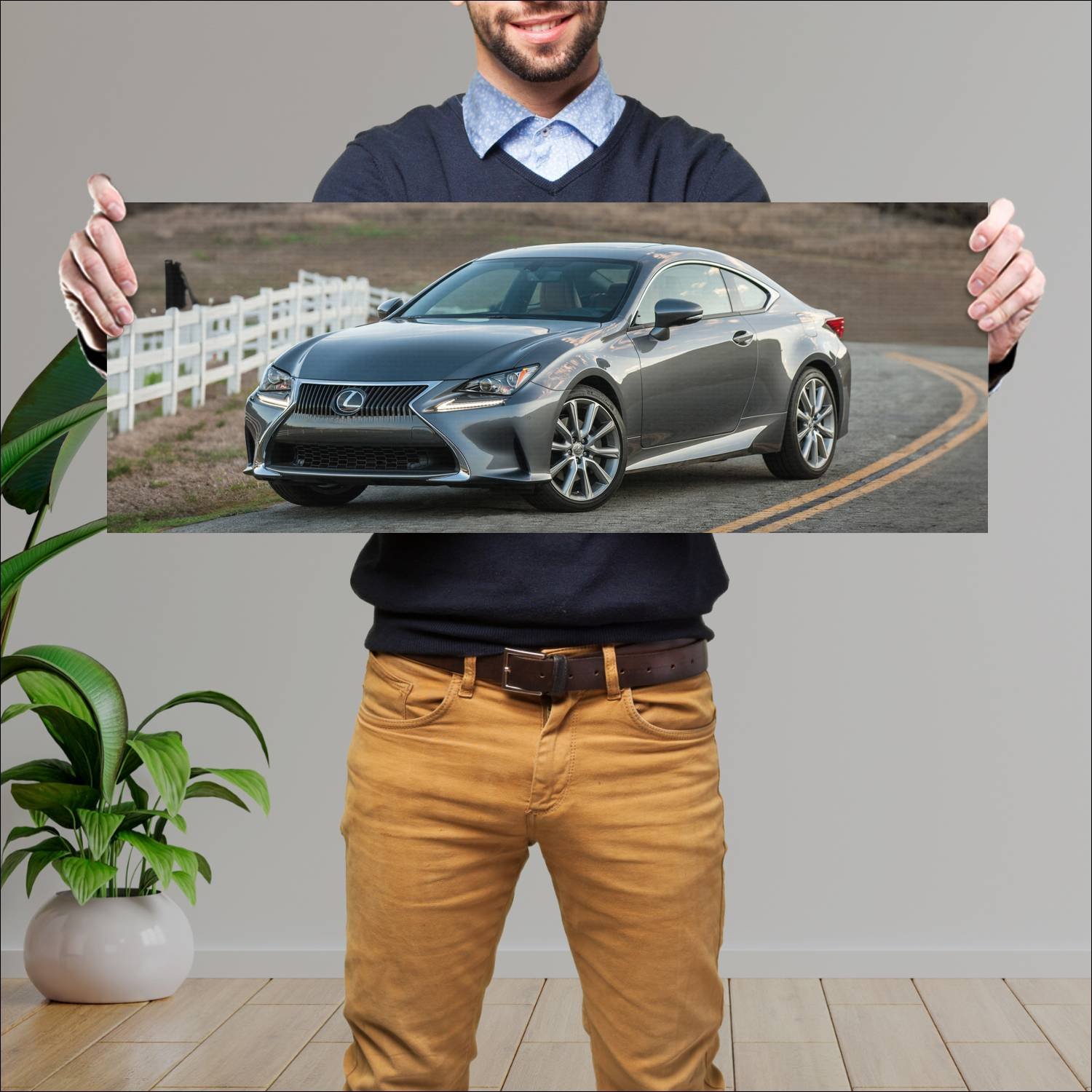 Cuadro grande 30x80cm 2015 lexus rc us auto 435 Lexus