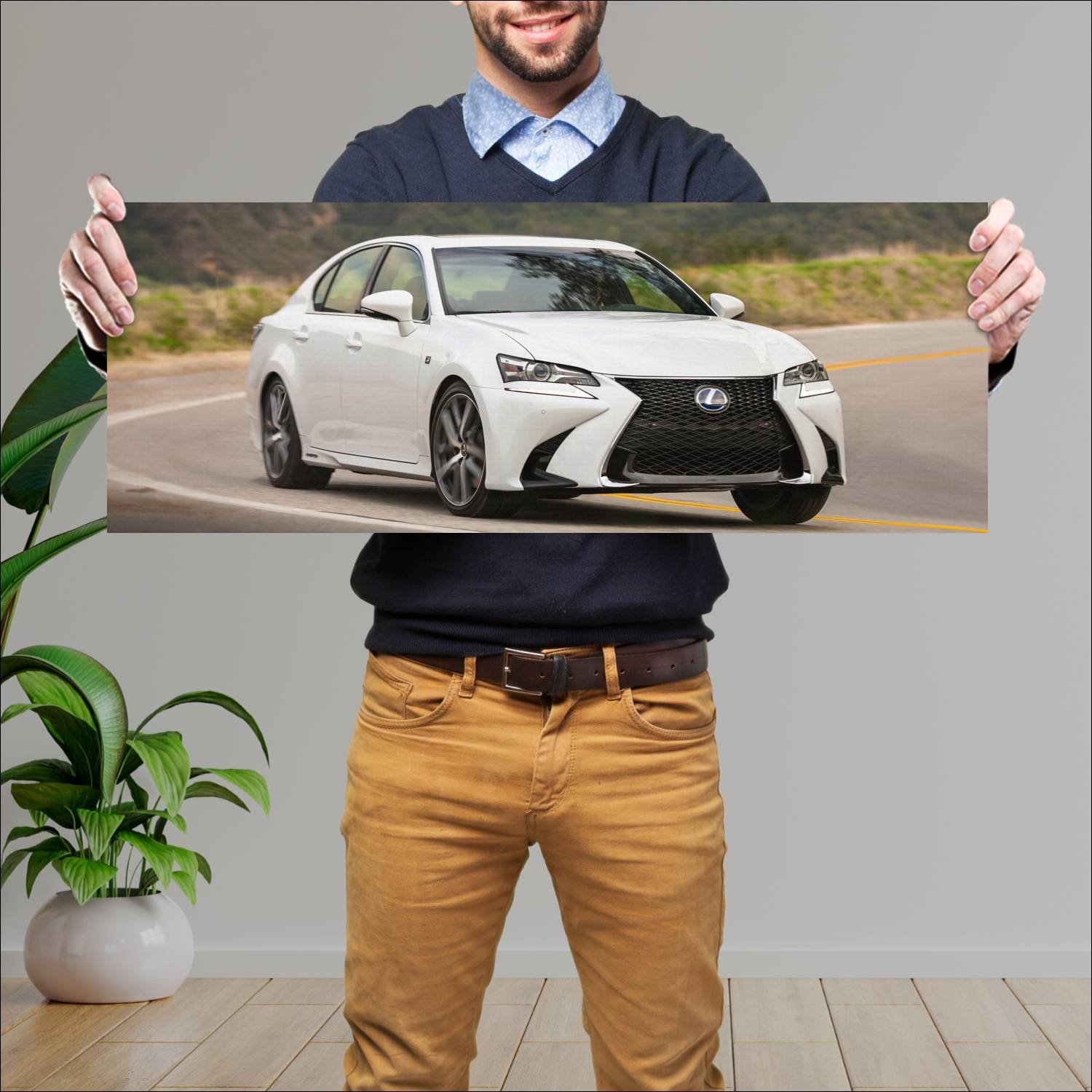 Cuadro grande 30x80cm 2016 lexus gs hybrid f sport 462 Lexus