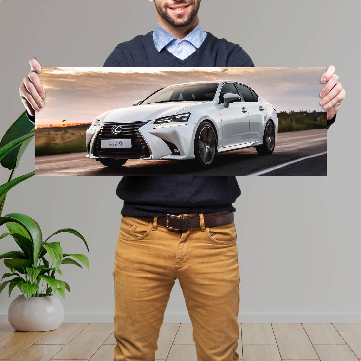 Cuadro grande 30x80cm 2016 lexus gs za auto 465 Lexus