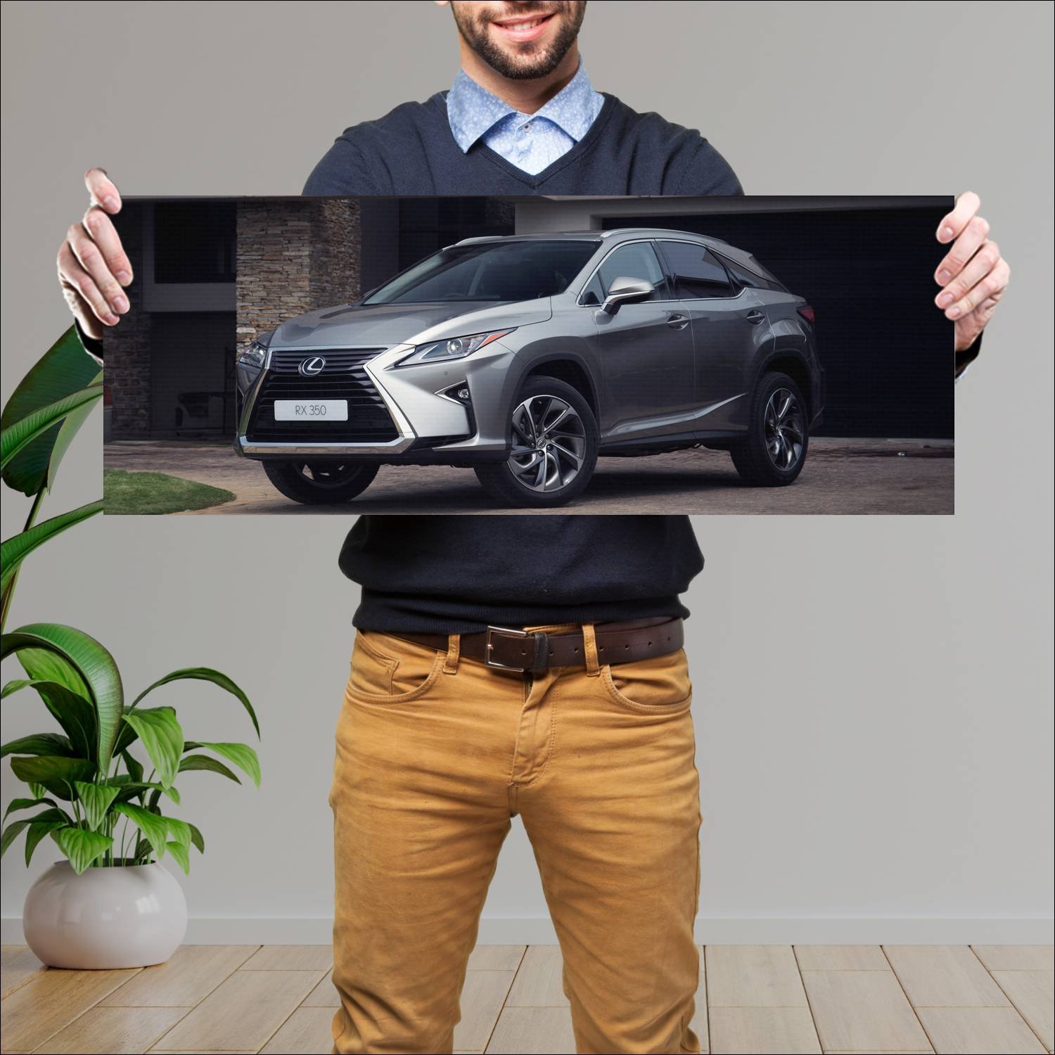 Cuadro grande 30x80cm 2016 lexus rx za auto 489 Lexus
