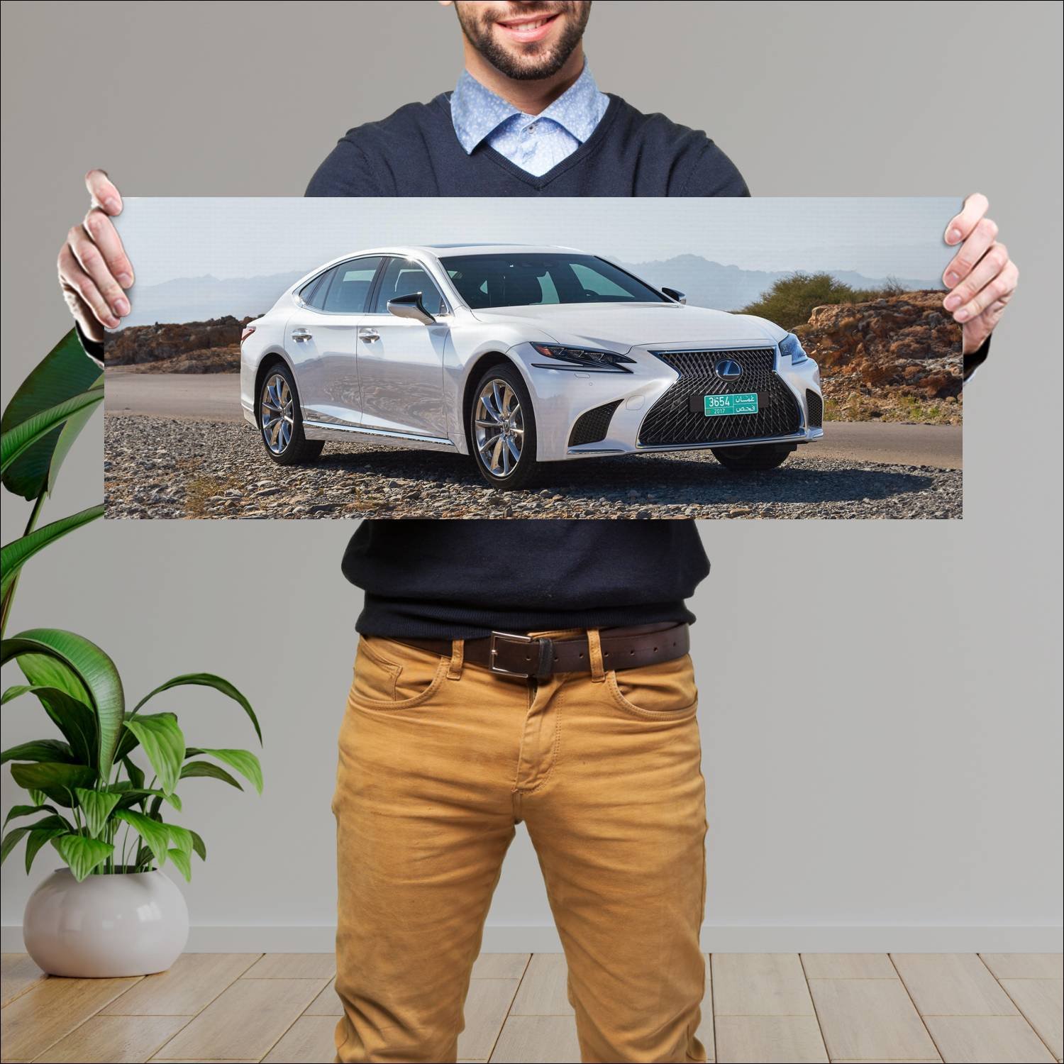Cuadro grande 30x80cm 2017 lexus ls hybrid auto 515 Lexus