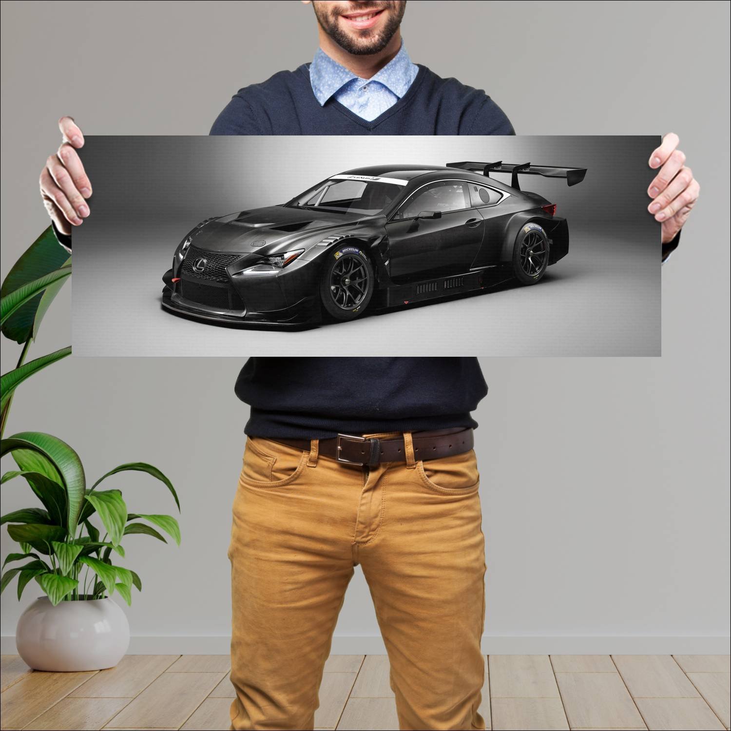 Cuadro grande 30x80cm 2017 lexus rc f gt3 auto 529 Lexus