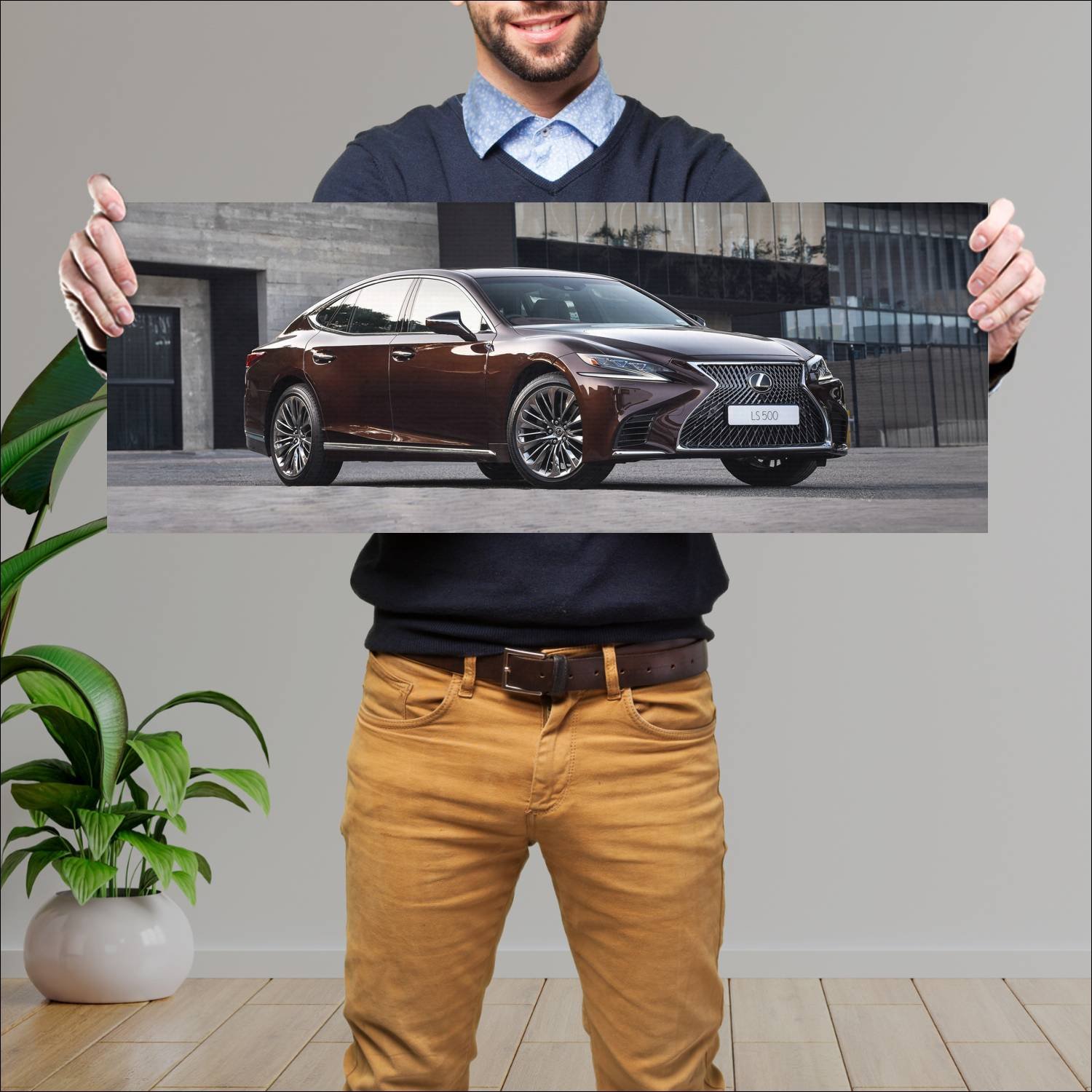 Cuadro grande 30x80cm 2018 lexus ls za auto 561 Lexus