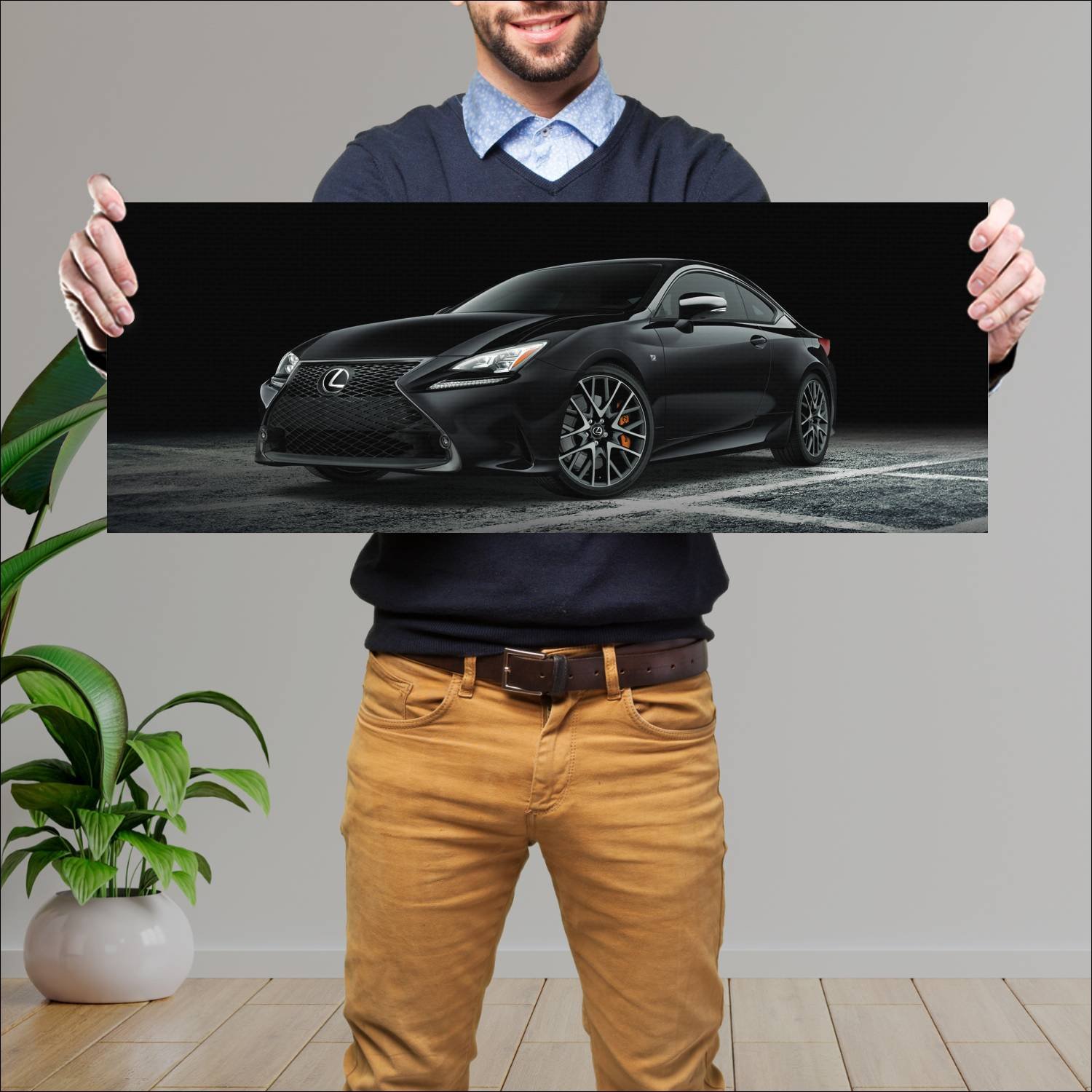 Cuadro grande 30x80cm 2018 lexus rc f sport black 574 Lexus