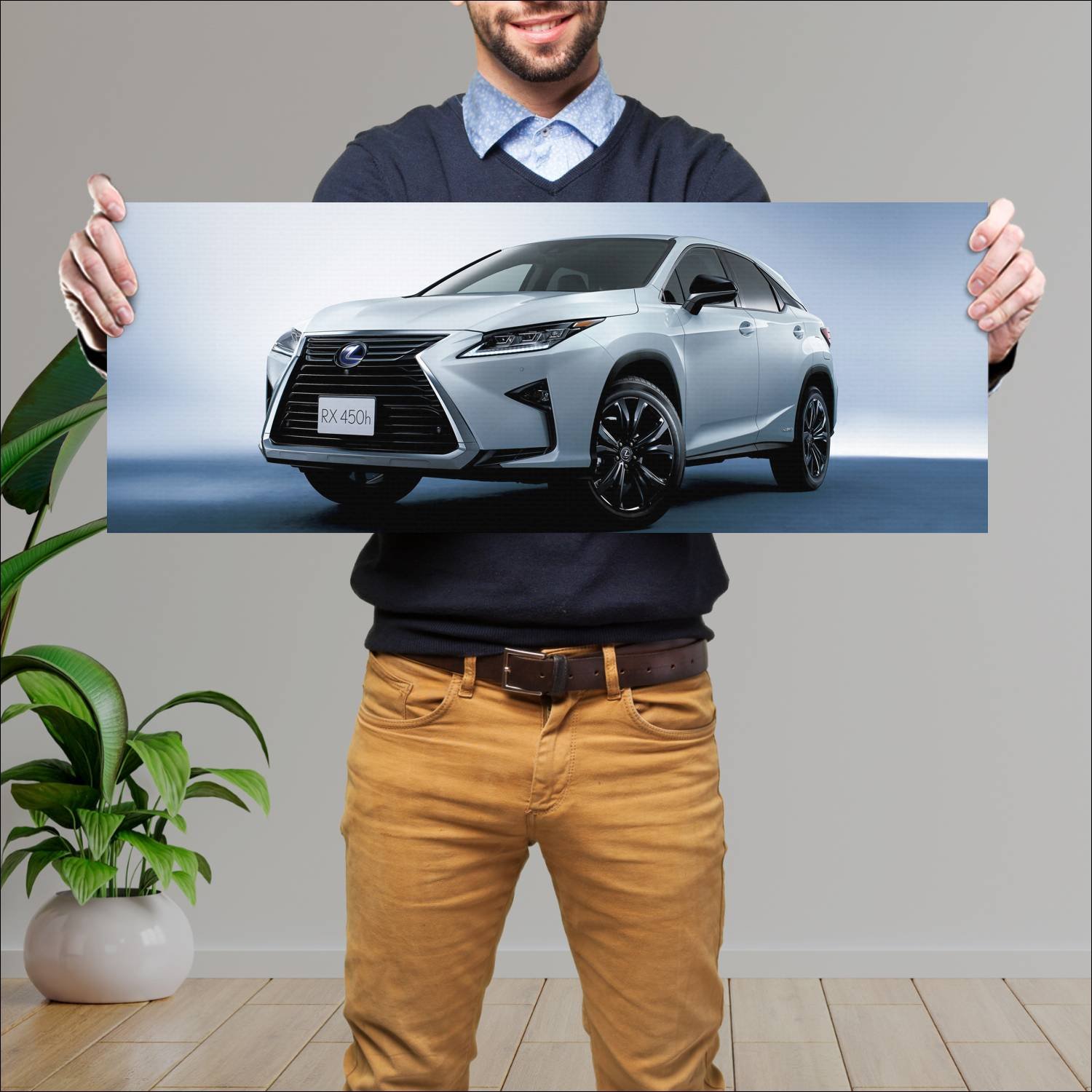 Cuadro grande 30x80cm 2018 lexus rx hybrid black s 576 Lexus