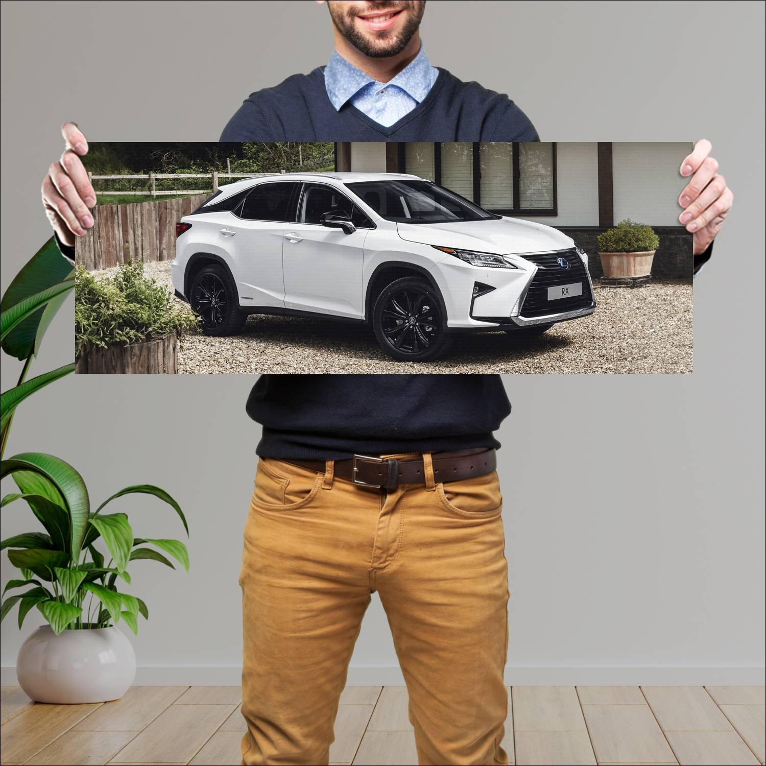 Cuadro grande 30x80cm 2018 lexus rx hybrid sport e 583 Lexus