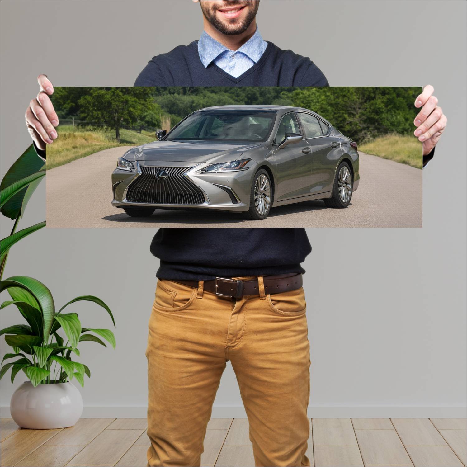 Cuadro grande 30x80cm 2019 lexus es auto 594 Lexus