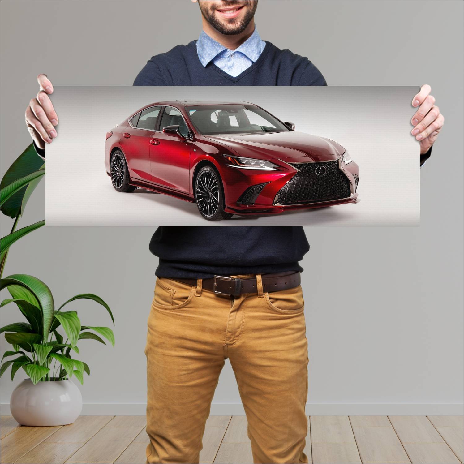 Cuadro grande 30x80cm 2019 lexus es f sport custom 597 Lexus