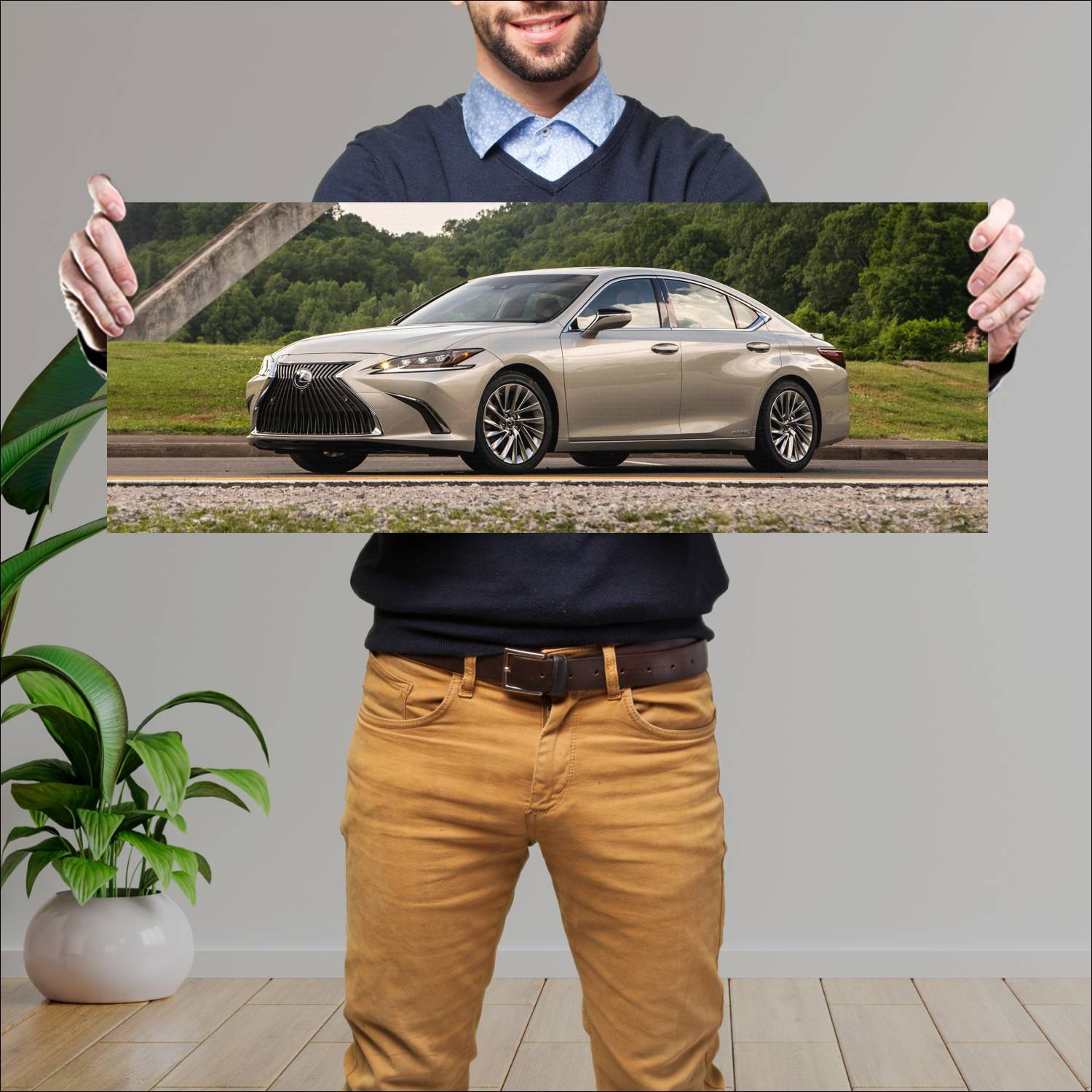 Cuadro grande 30x80cm 2019 lexus es hybrid auto 598 Lexus