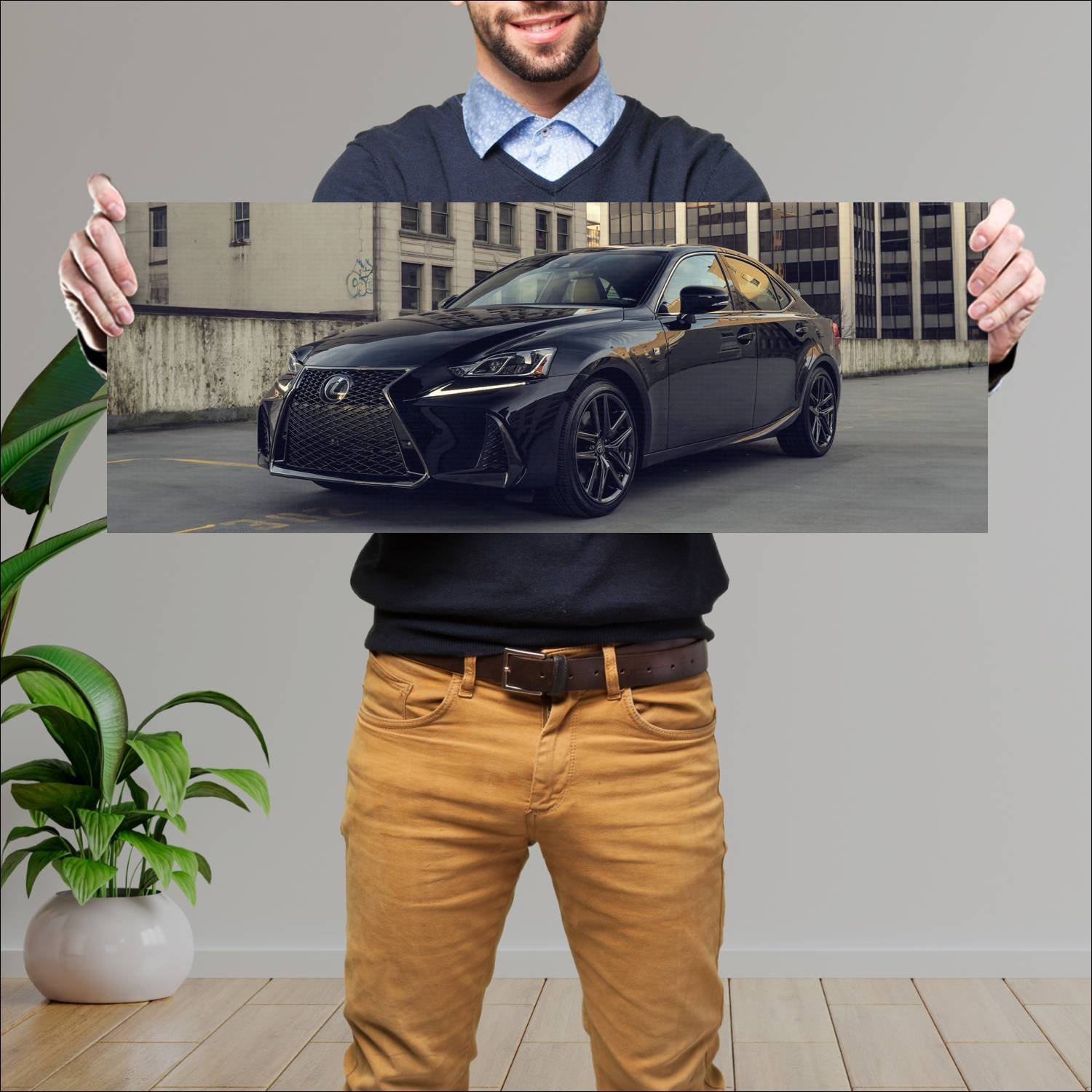 Cuadro grande 30x80cm 2019 lexus is f sport black 608 Lexus