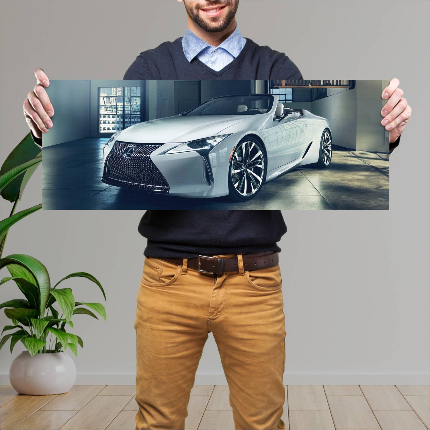 Cuadro grande 30x80cm 2019 lexus lc convertible co 609 Lexus