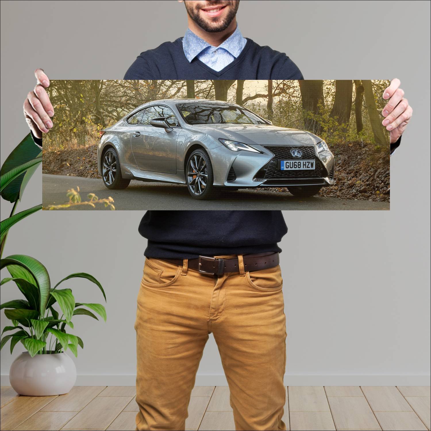 Cuadro grande 30x80cm 2019 lexus rc hybrid f sport 628 Lexus