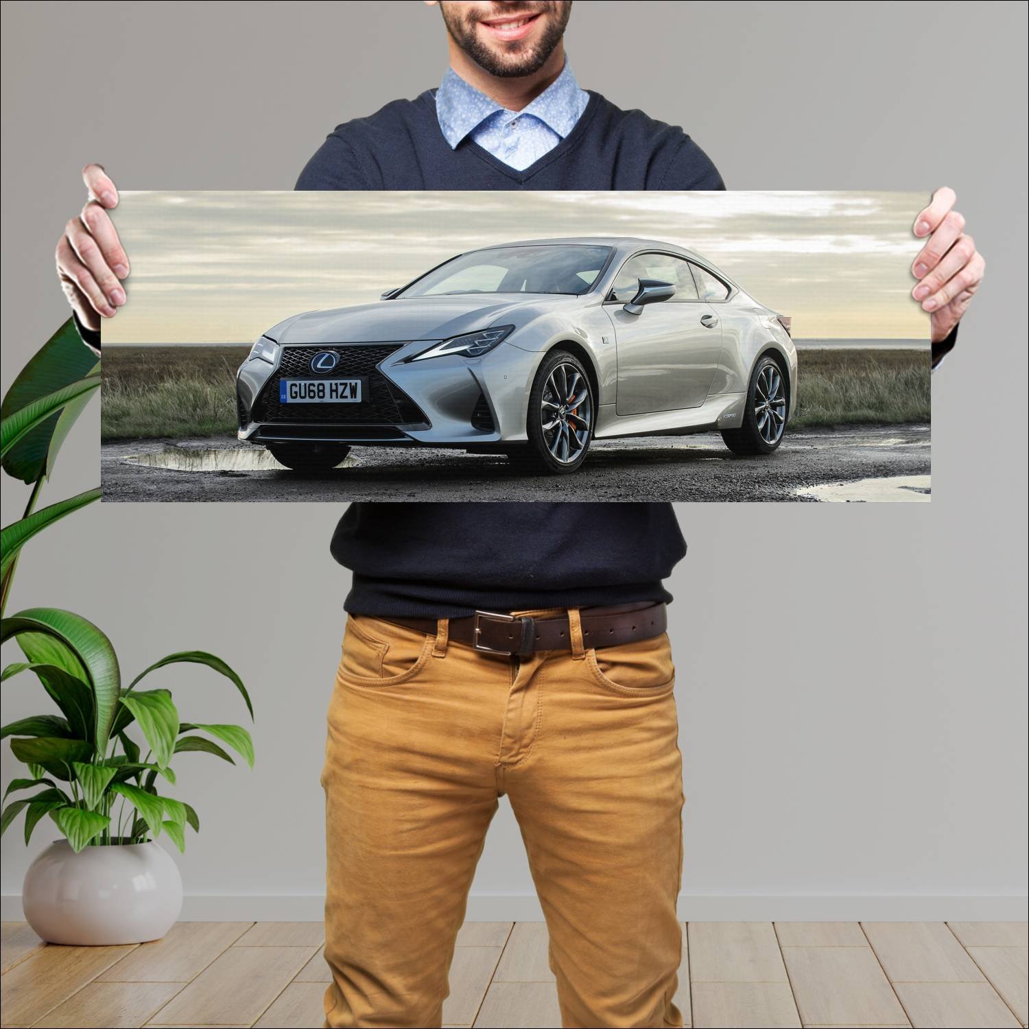 Cuadro grande 30x80cm 2019 lexus rc hybrid f sport 629 Lexus
