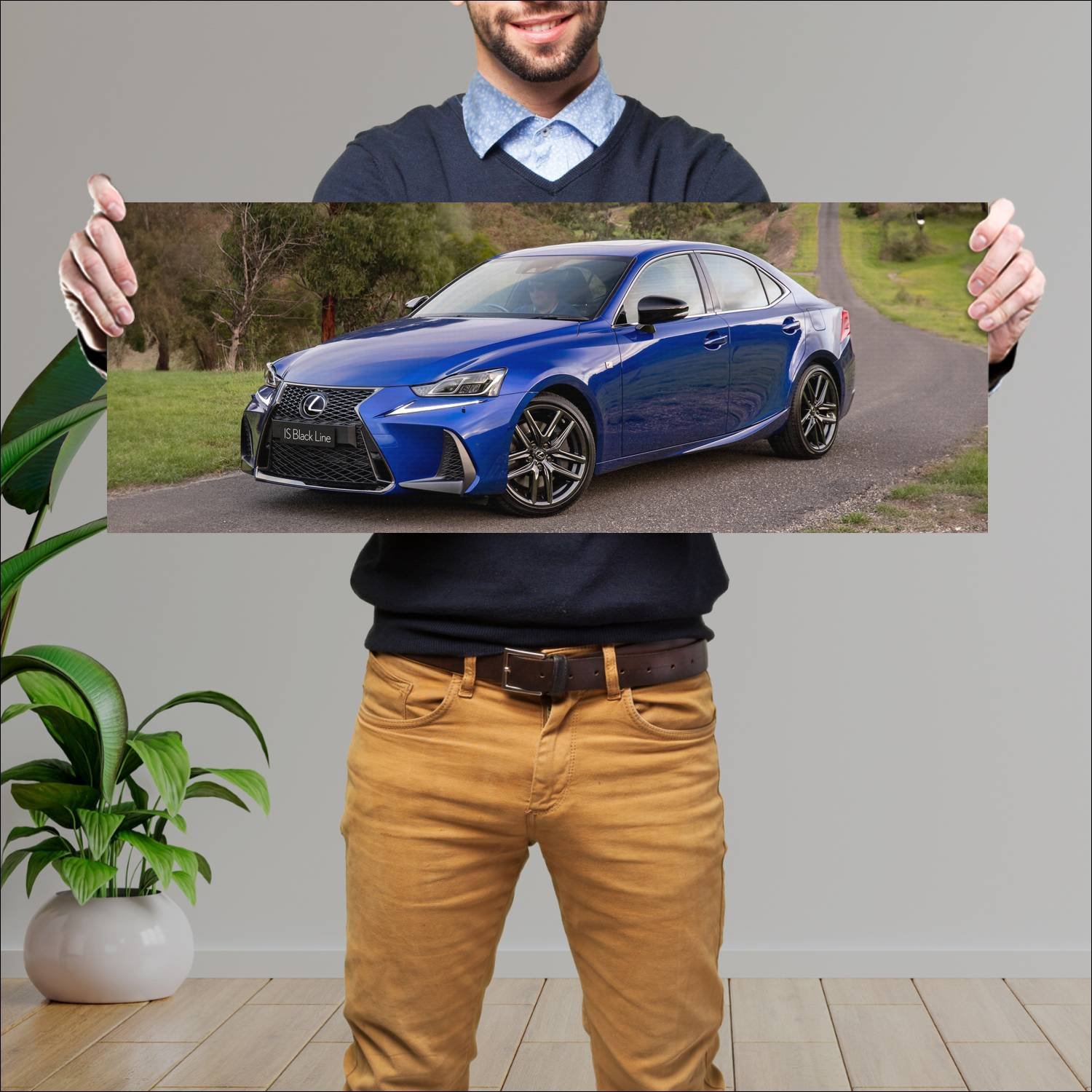 Cuadro grande 30x80cm 2020 lexus is f sport black 663 Lexus