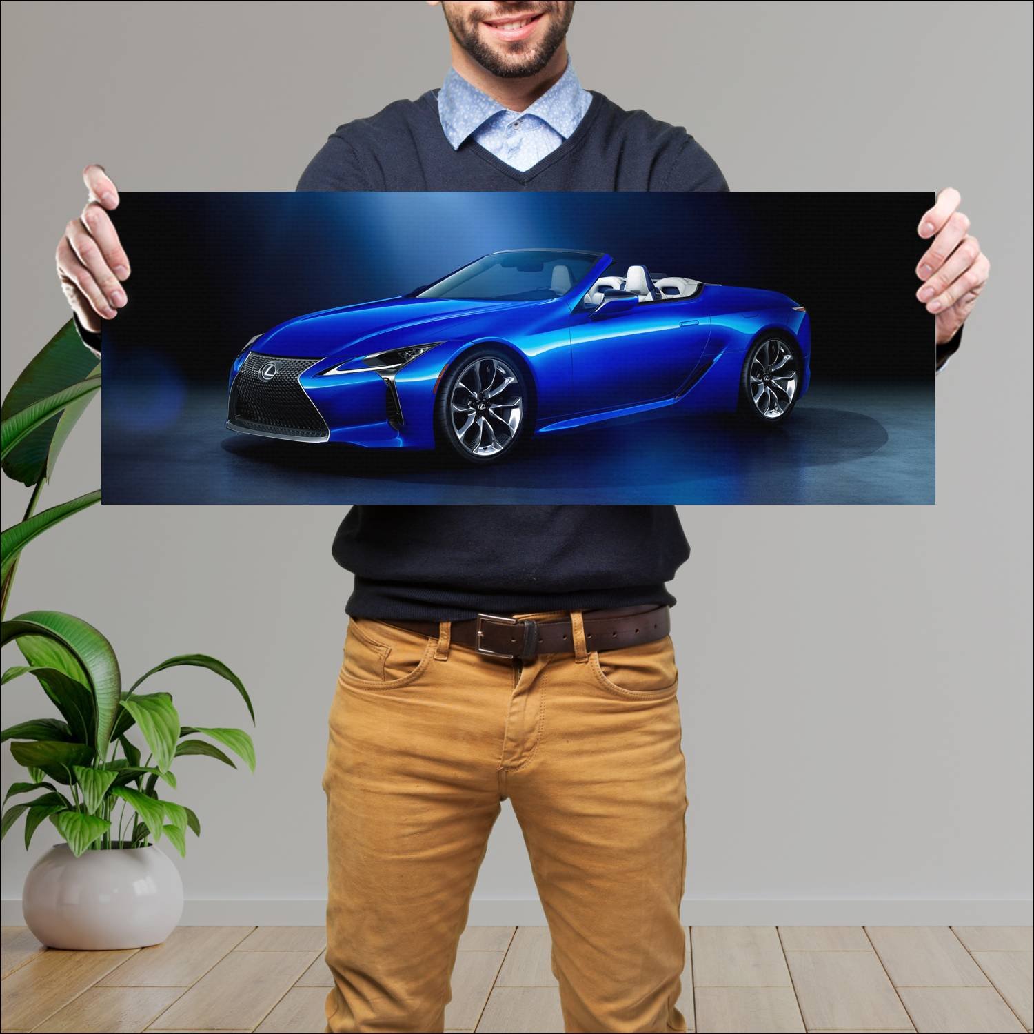Cuadro grande 30x80cm 2020 lexus lc convertible st 673 Lexus