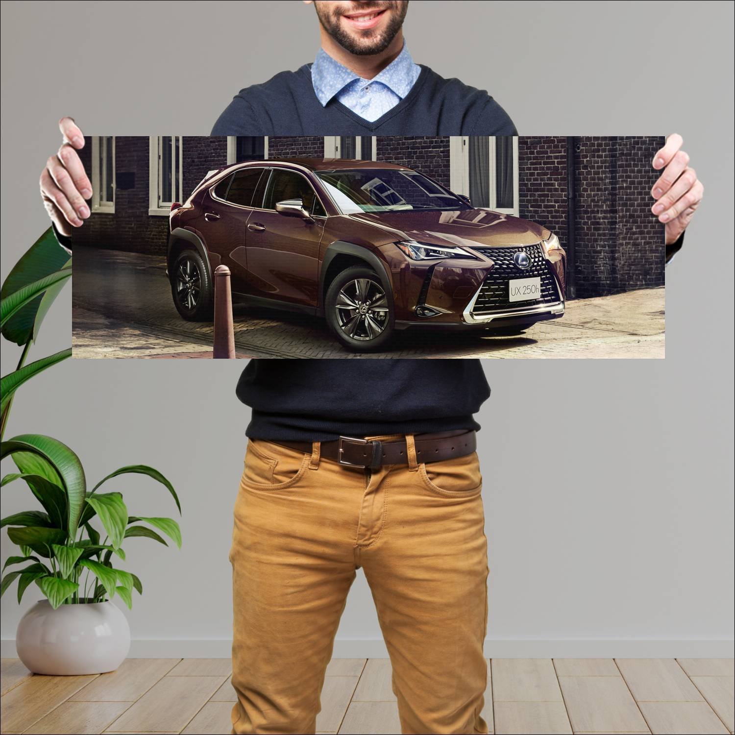 Cuadro grande 30x80cm 2020 lexus ux hybrid brown e 690 Lexus