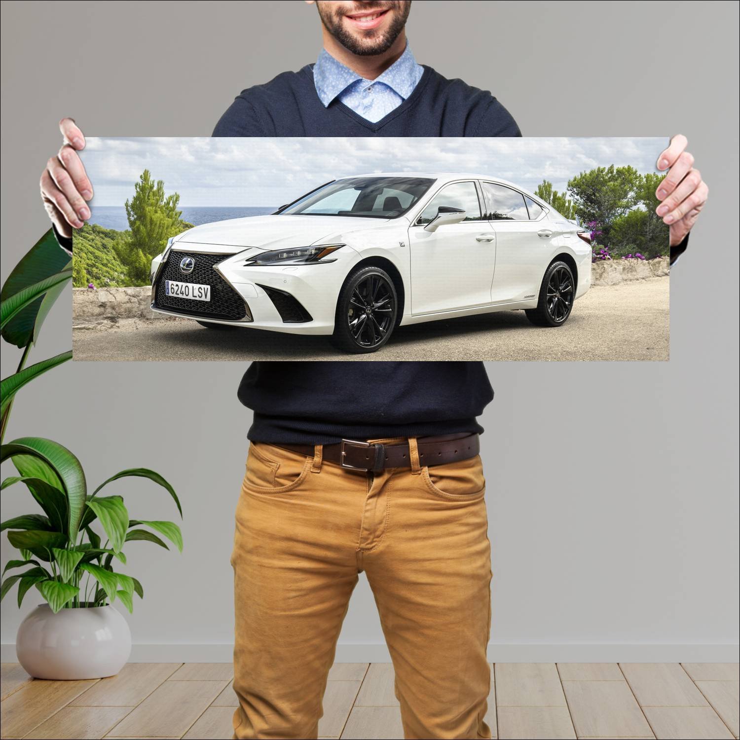 Cuadro grande 30x80cm 2021 lexus es hybrid f sport 700 Lexus