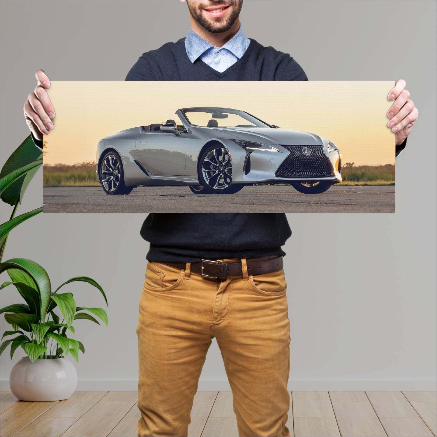 Cuadro grande 30x80cm 2021 lexus lc convertible us 710 Lexus