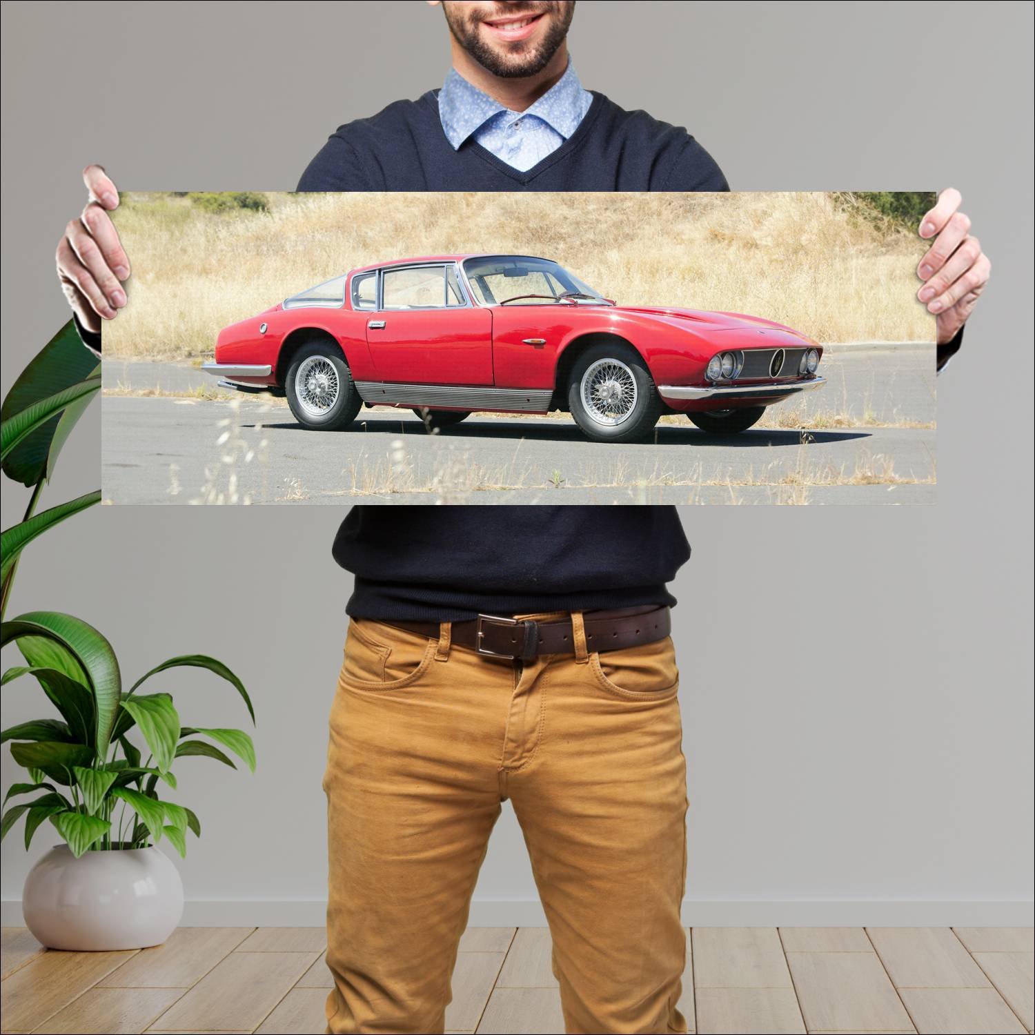 Cuadro grande 30x80cm 1965 maserati 3500 gt specia 59 Maserati
