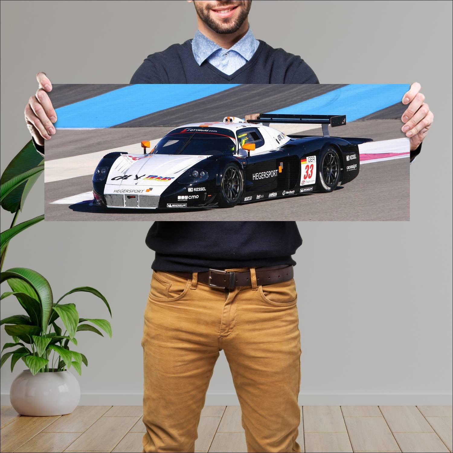 Cuadro grande 30x80cm 2004 maserati mc12 gt1 auto 107 Maserati