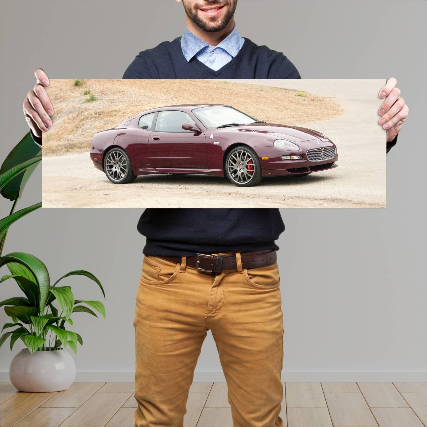 Cuadro grande 30x80cm 2005 maserati gransport us 5 115 Maserati