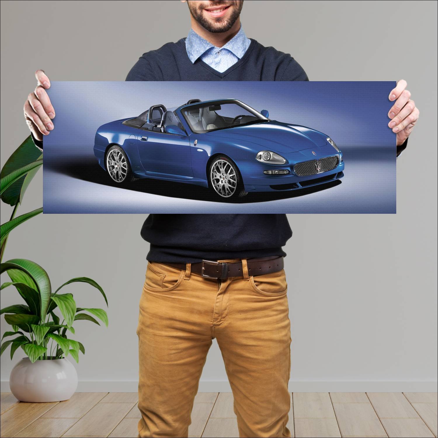Cuadro grande 30x80cm 2005 maserati spyder 90th an 118 Maserati
