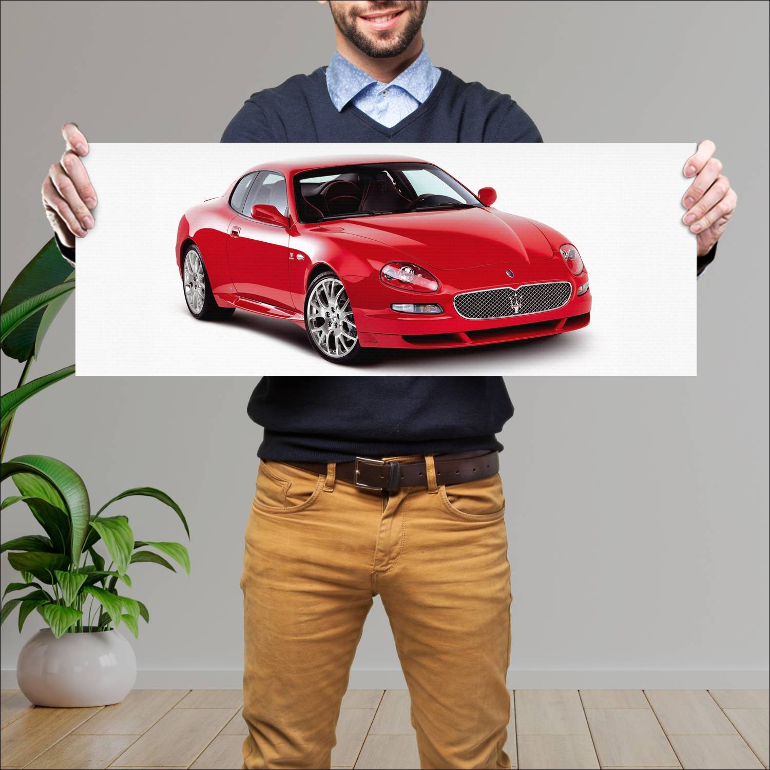 Cuadro grande 30x80cm 2007 maserati gransport cont 121 Maserati