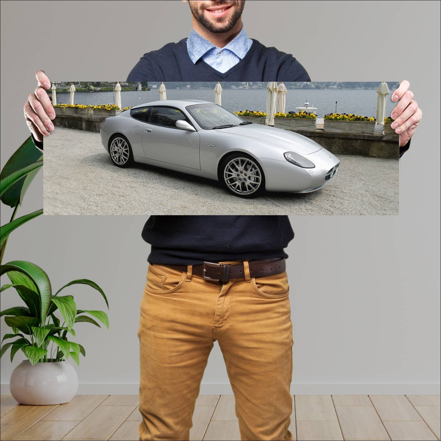 Cuadro grande 30x80cm 2007 maserati gs zagato Maserati