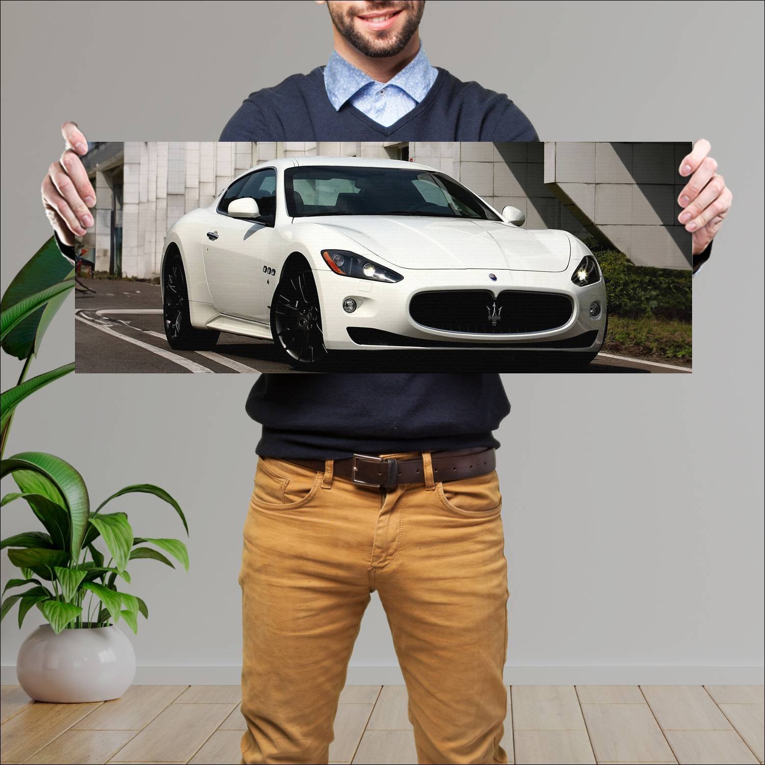 Cuadro grande 30x80cm 2008 maserati granturismo s 131 Maserati