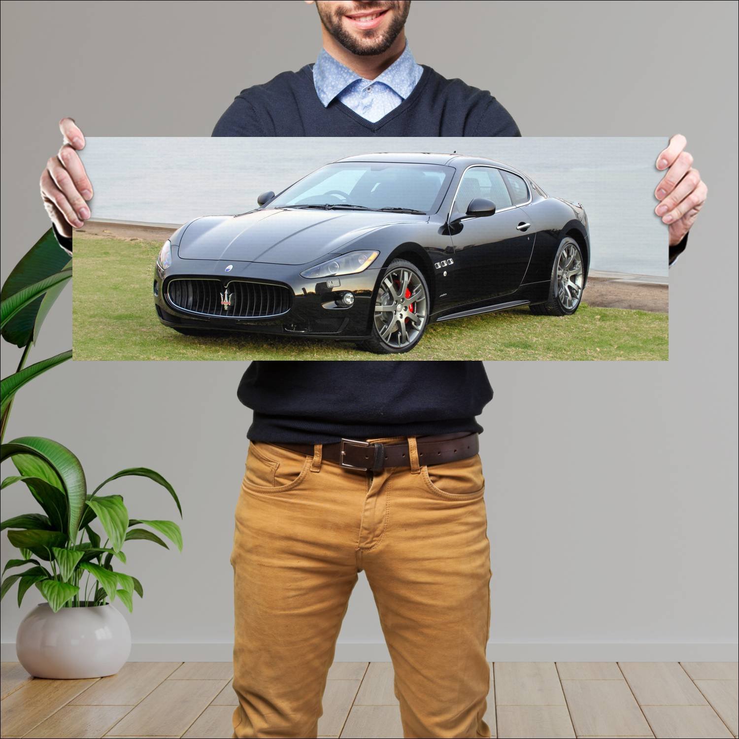 Cuadro grande 30x80cm 2008 maserati granturismo s 133 Maserati