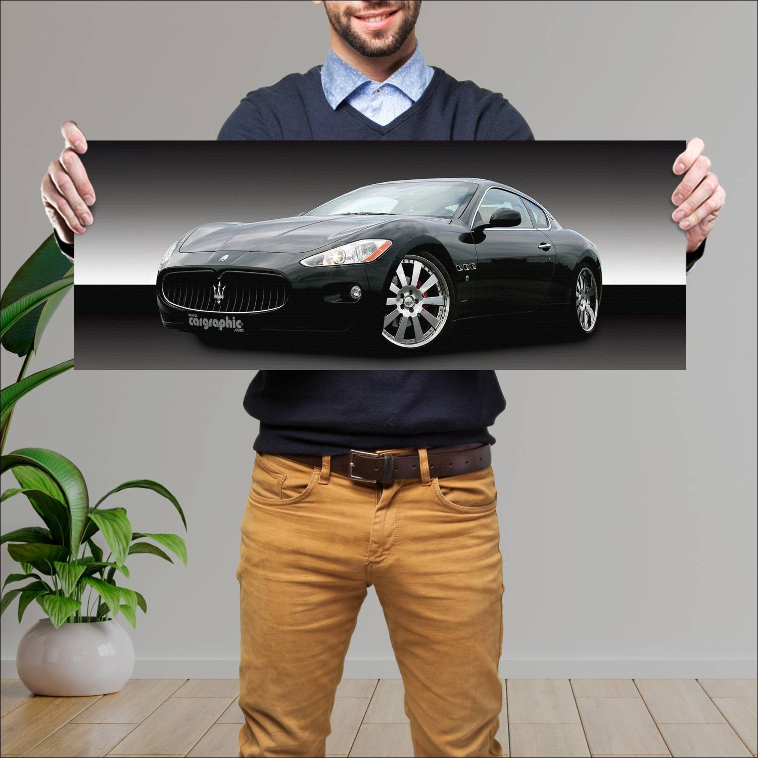 Cuadro grande 30x80cm 2009 maserati granturismo by 143 Maserati