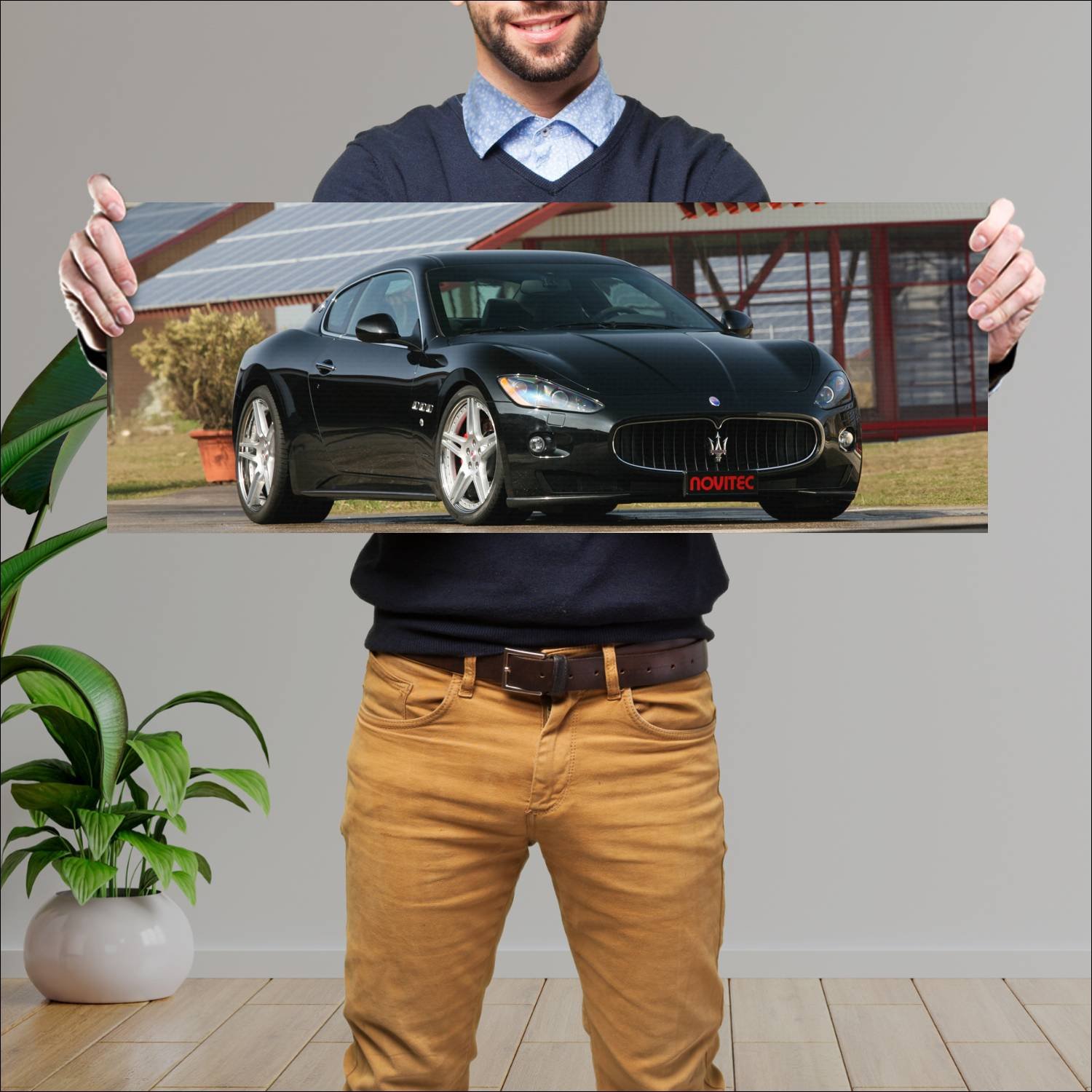 Cuadro grande 30x80cm 2009 maserati granturismo s 146 Maserati